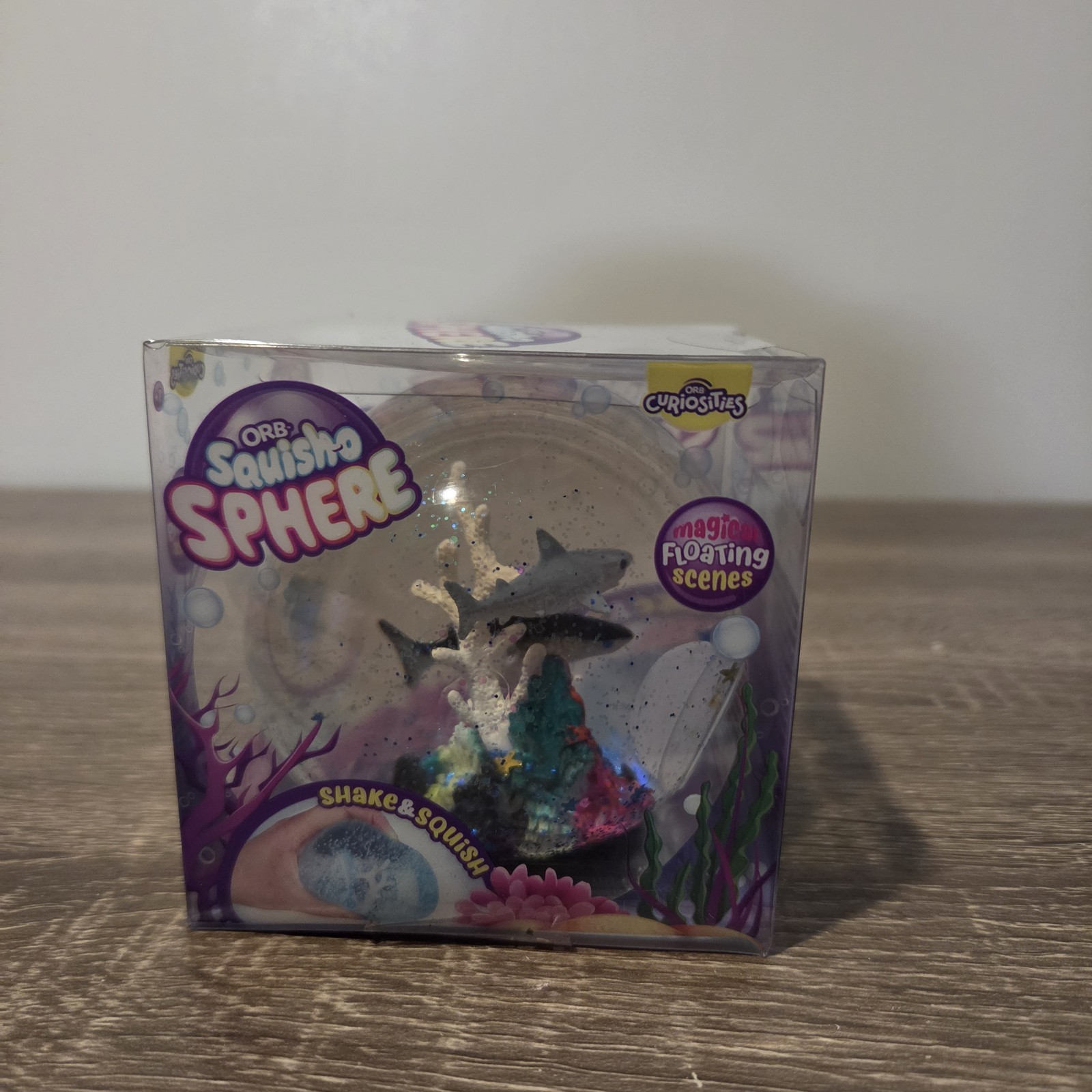 ORB Squish-O Sphere Squish Toy Fidget Stress Fun Shark Aquarium
