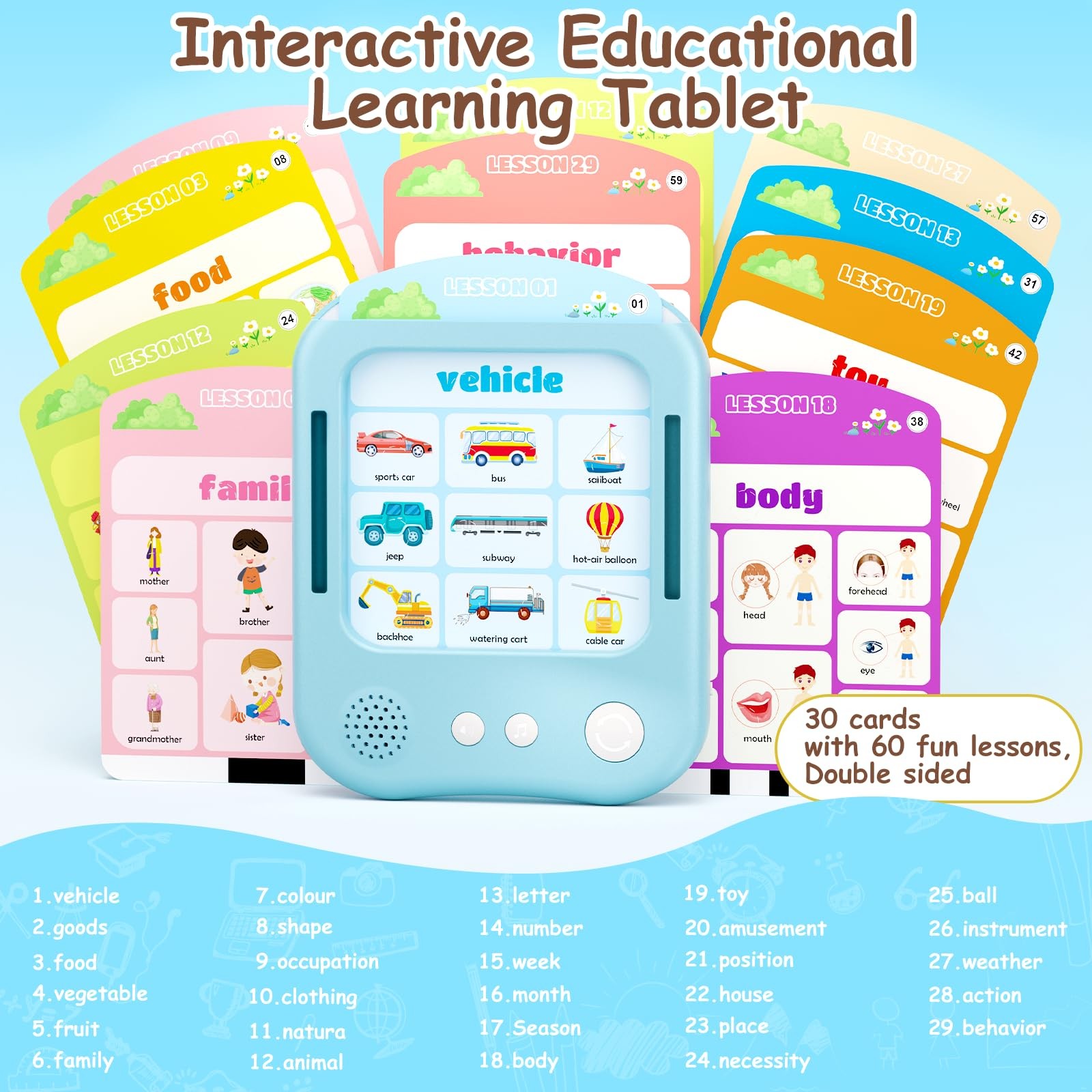 Interactive Educational Learning Tablet Toy for Kids,Screen-Free Phonics Lear…