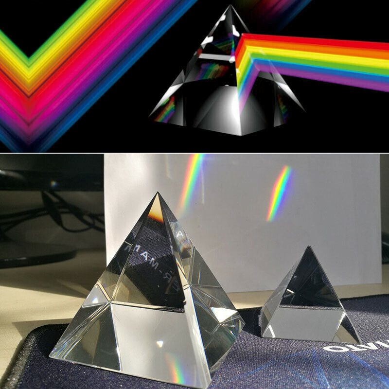 150mm Rainbow Optical Crystal Pyramid Prism For Furnishing Articles Decoration