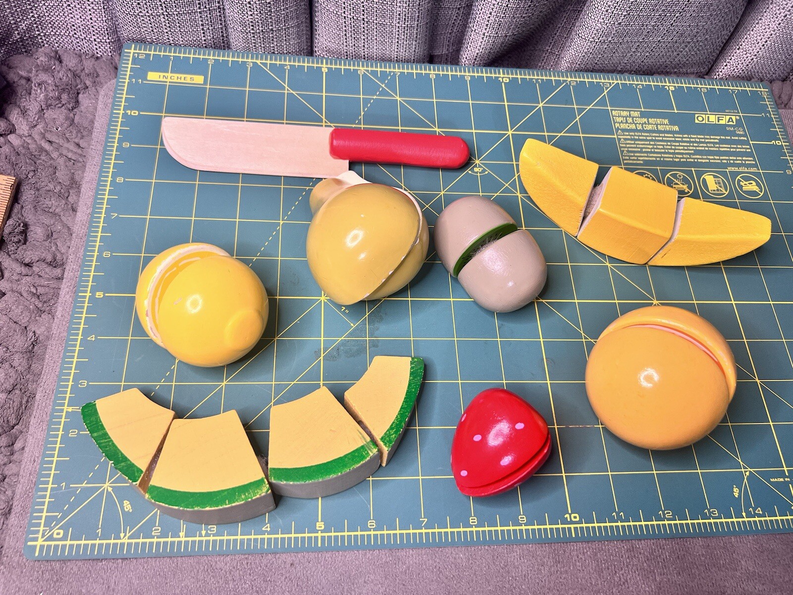 Kids Wooden Kitchen Cutting Fruits Toys Learning Knife Hook Loop Closure Lot