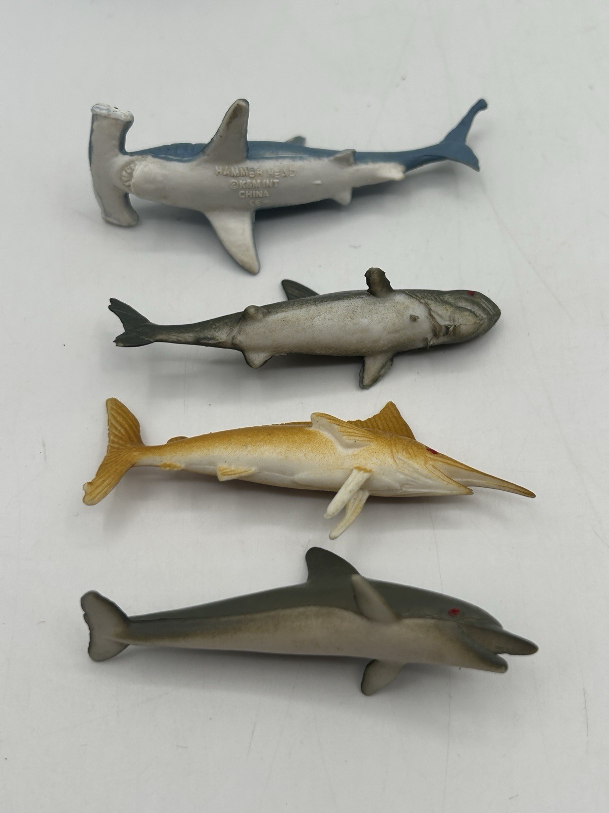K&M International Shark Toy Lot of 18 PVC Figurines ~3” Marine w/ Carrying Case