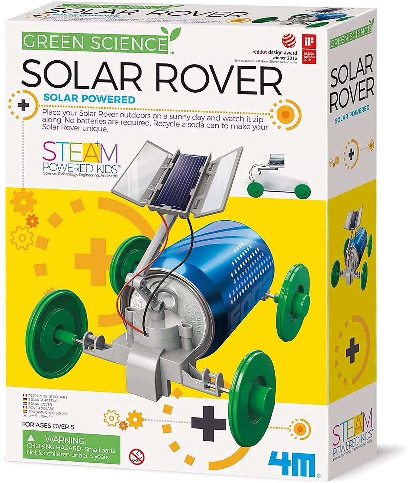 4M Green Science Solar Rover, DIY STEAM Powered Kids Kit, original