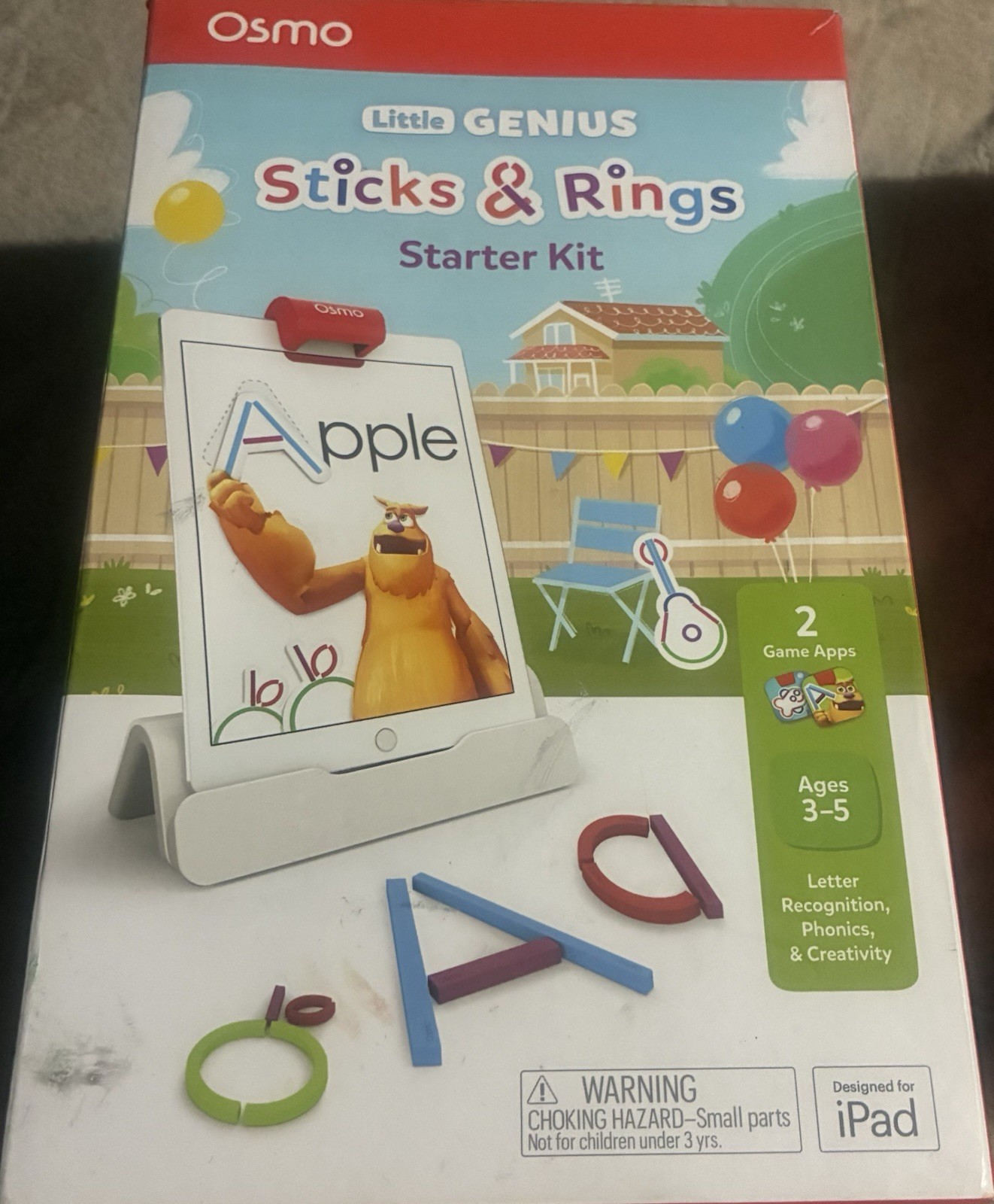 “Osmo Little Genius Sticks & Rings Starter Kit – Educational Game for Ages 3-5”