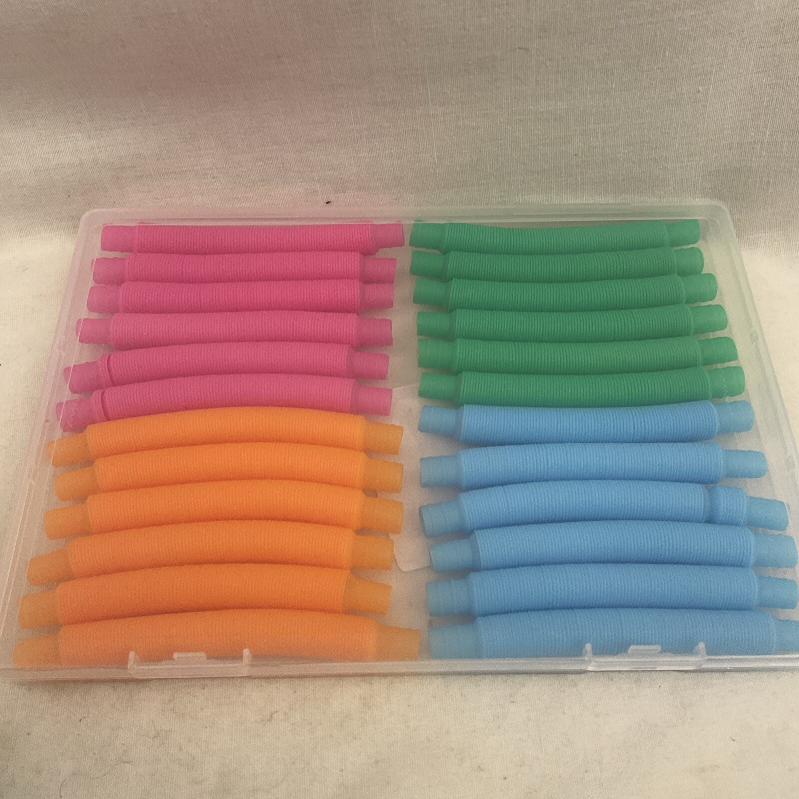 24 Mini Pop Tubes W/Case Fidget Sensory Toys Autism Calm Stress Relief Anxiety
