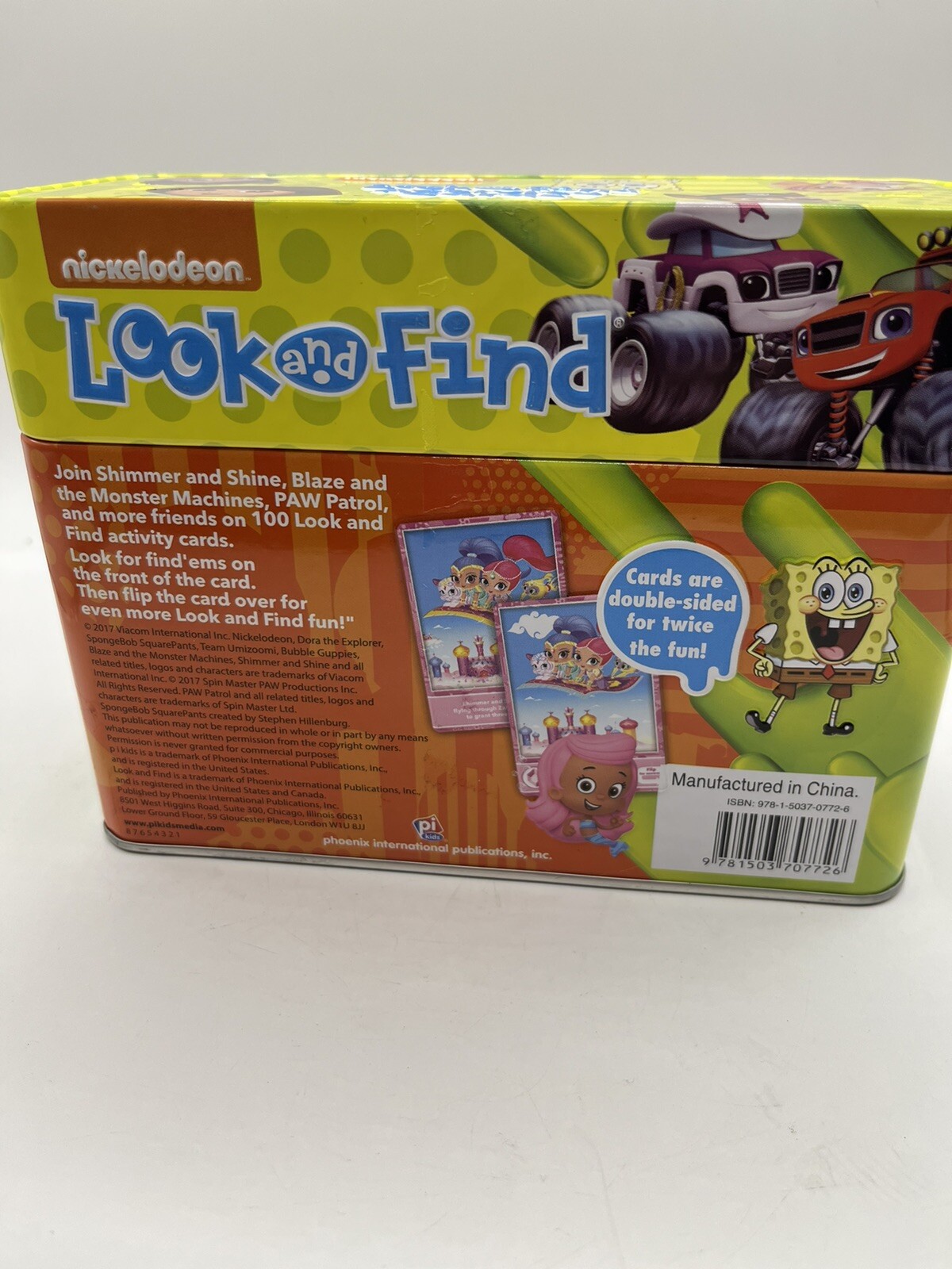 Nickelodeon Look and Find Fun Activity Tin Set Bubble Guppies Paw Patrol As New
