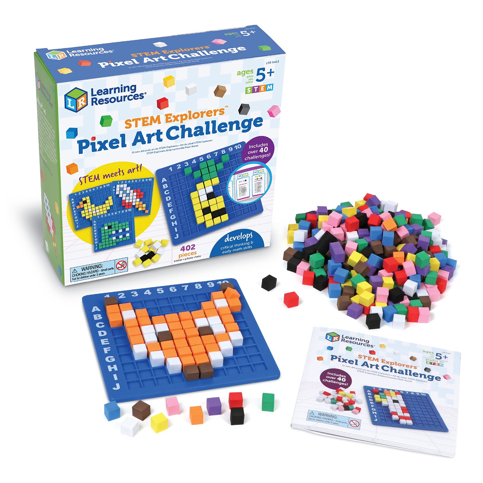 Learning Resources STEM Explorers Pixel Art Math Puzzle Kit Montessori Education