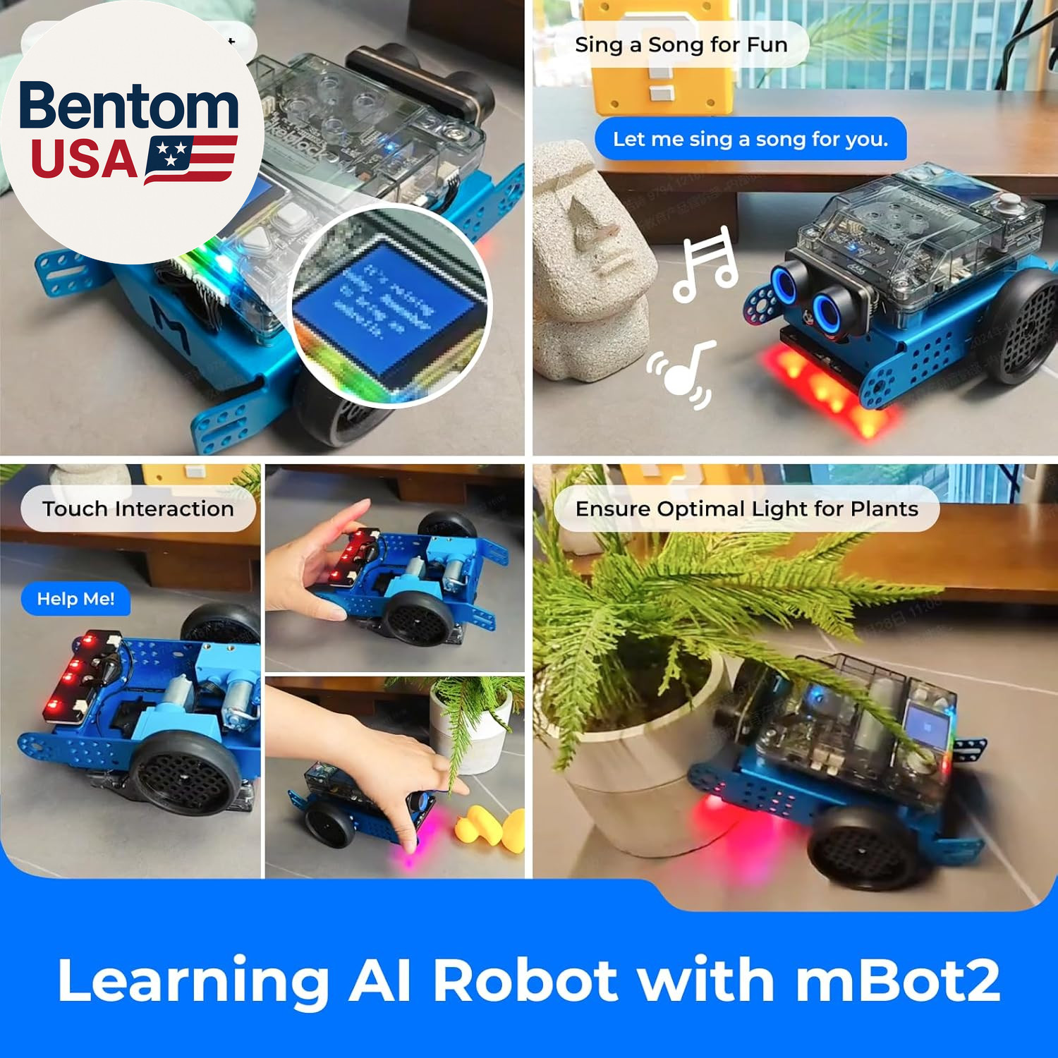 Mbot2 Coding Robot for Kids, Code Learning Support Scratch & Python Programming,