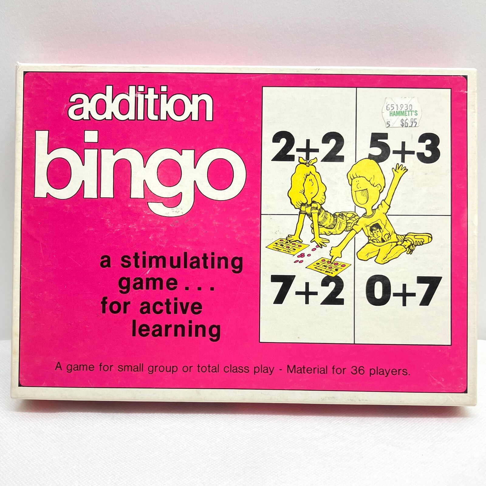 VTG 70s Addition Bingo Game Complete 36 Players Educational Homeschool Learning
