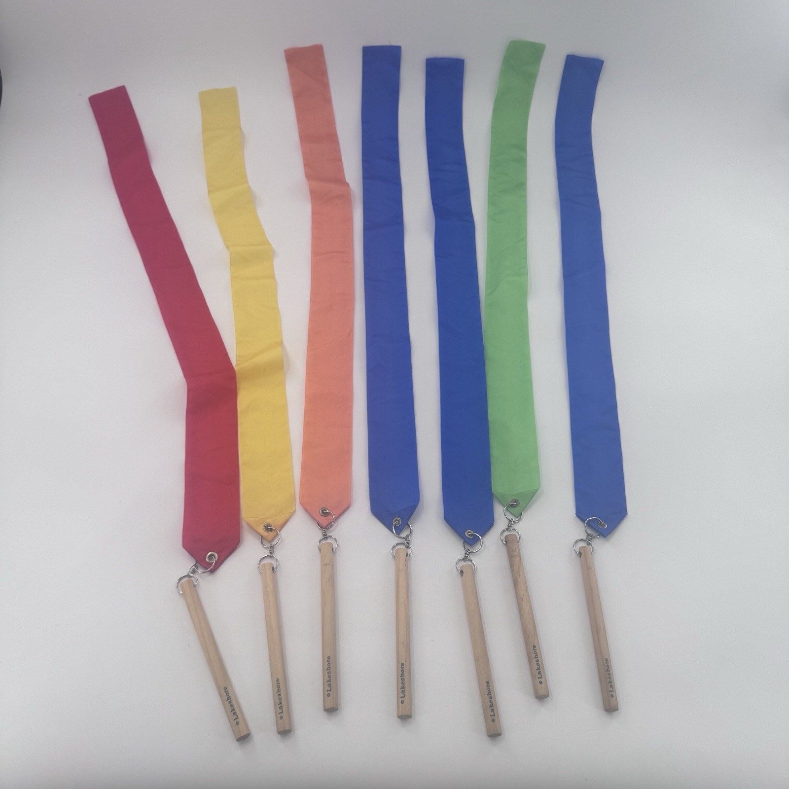 Lakeshore Ribbon Wands 7 Multicolor Movement Dance Kids Rare HTF Fast Shipping