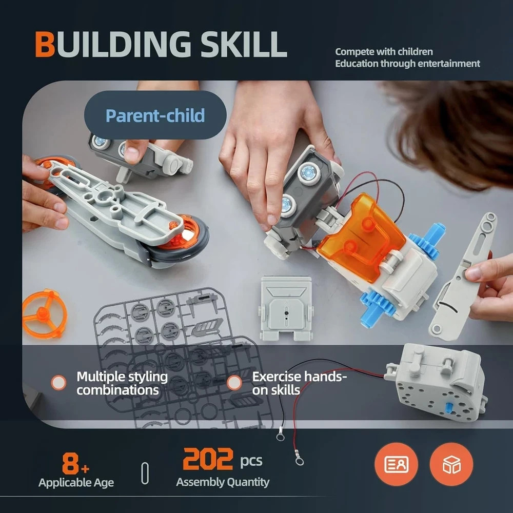 12-in-1 STEM Robot Kit Toys for Kids 8-12 12-16, DIY Robot Building Educational