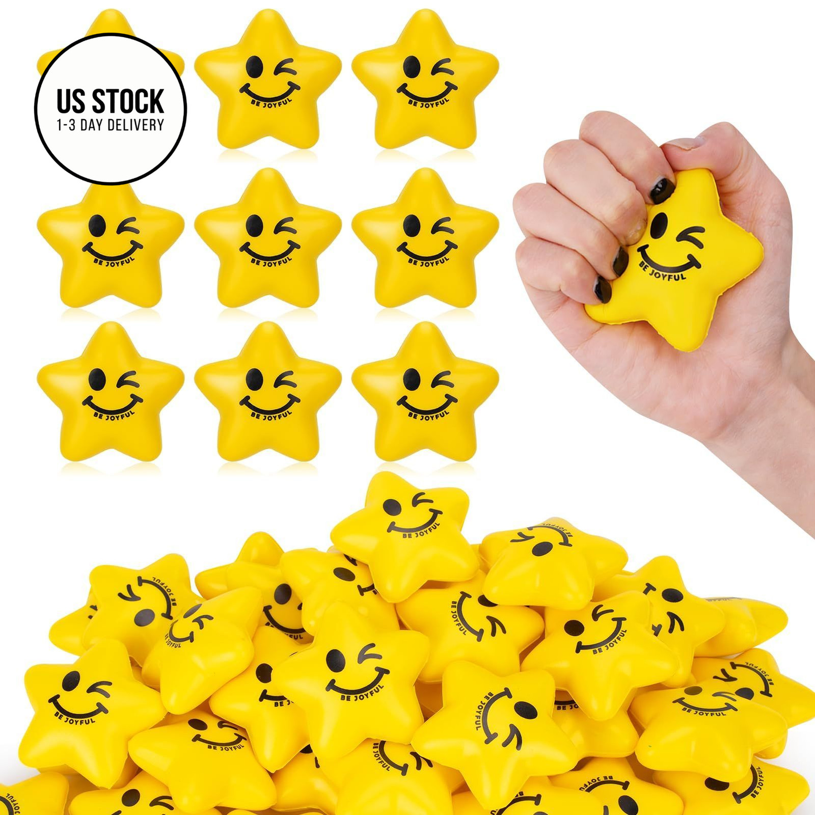 SHQDD Stress Balls, 36PCS Balls for Kids & Adults 2.16 inches, Yellow