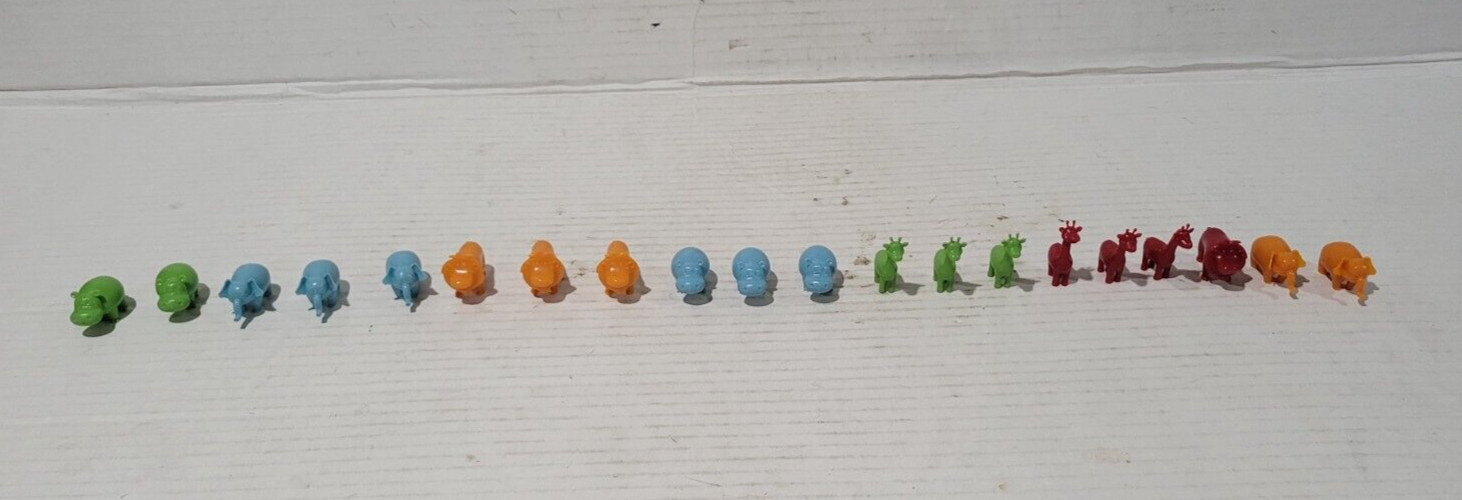 Lot of 20ct 1″ H Rubber Animals Giraffes, Elephants, Lions and Hippos