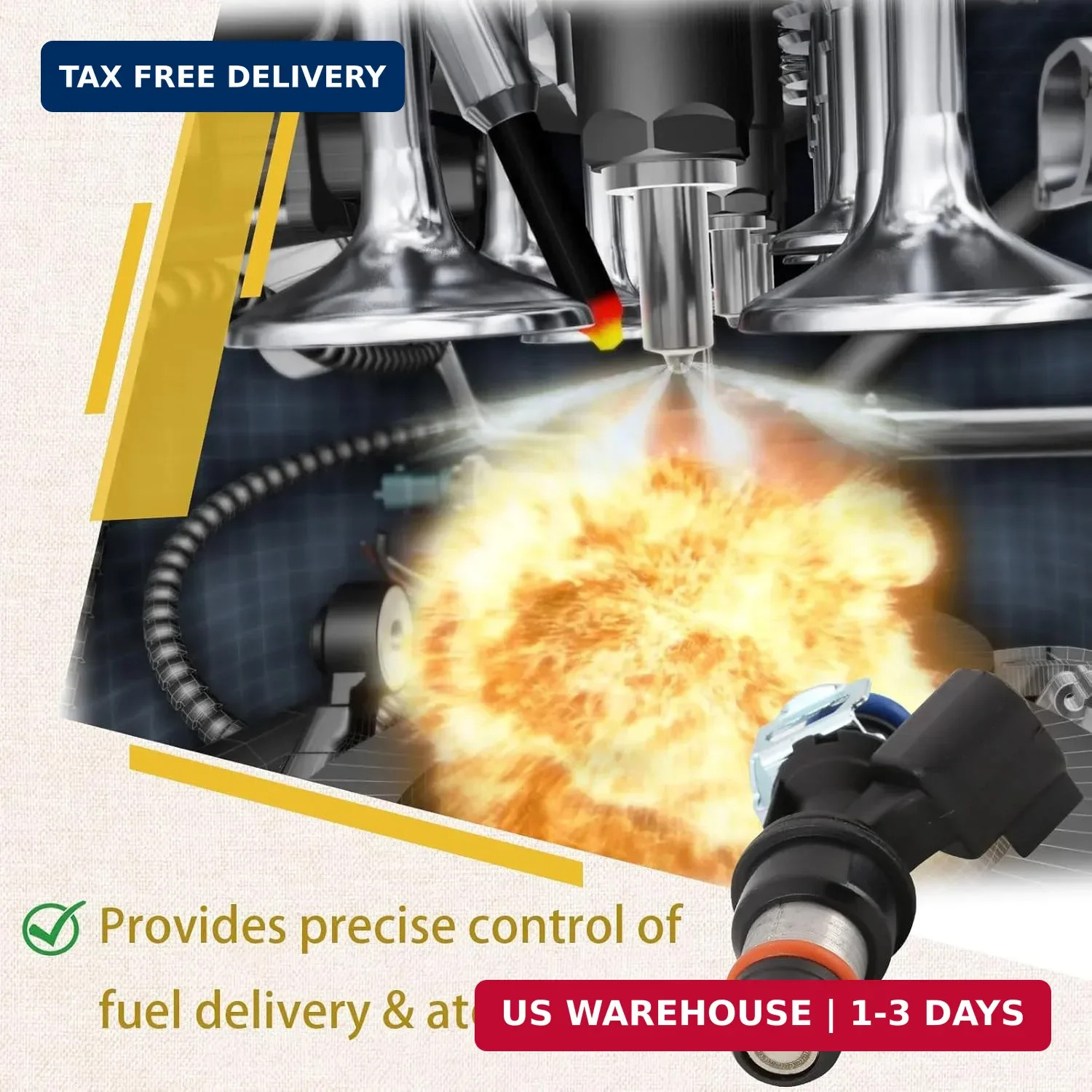12580681 GM19421333 Fuel Injectors,Compatible w/Chevy 4.8L 5.3L Tahoe Silverado