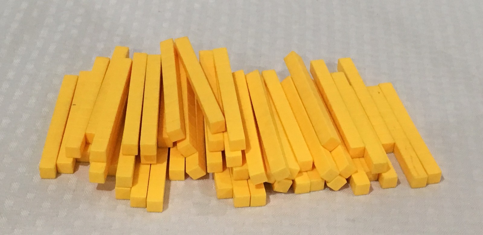 MATH MANIPULATIVES LOT OF 50 BASE 10 COUNTING RODS – YELLOW PLASTIC STICKS