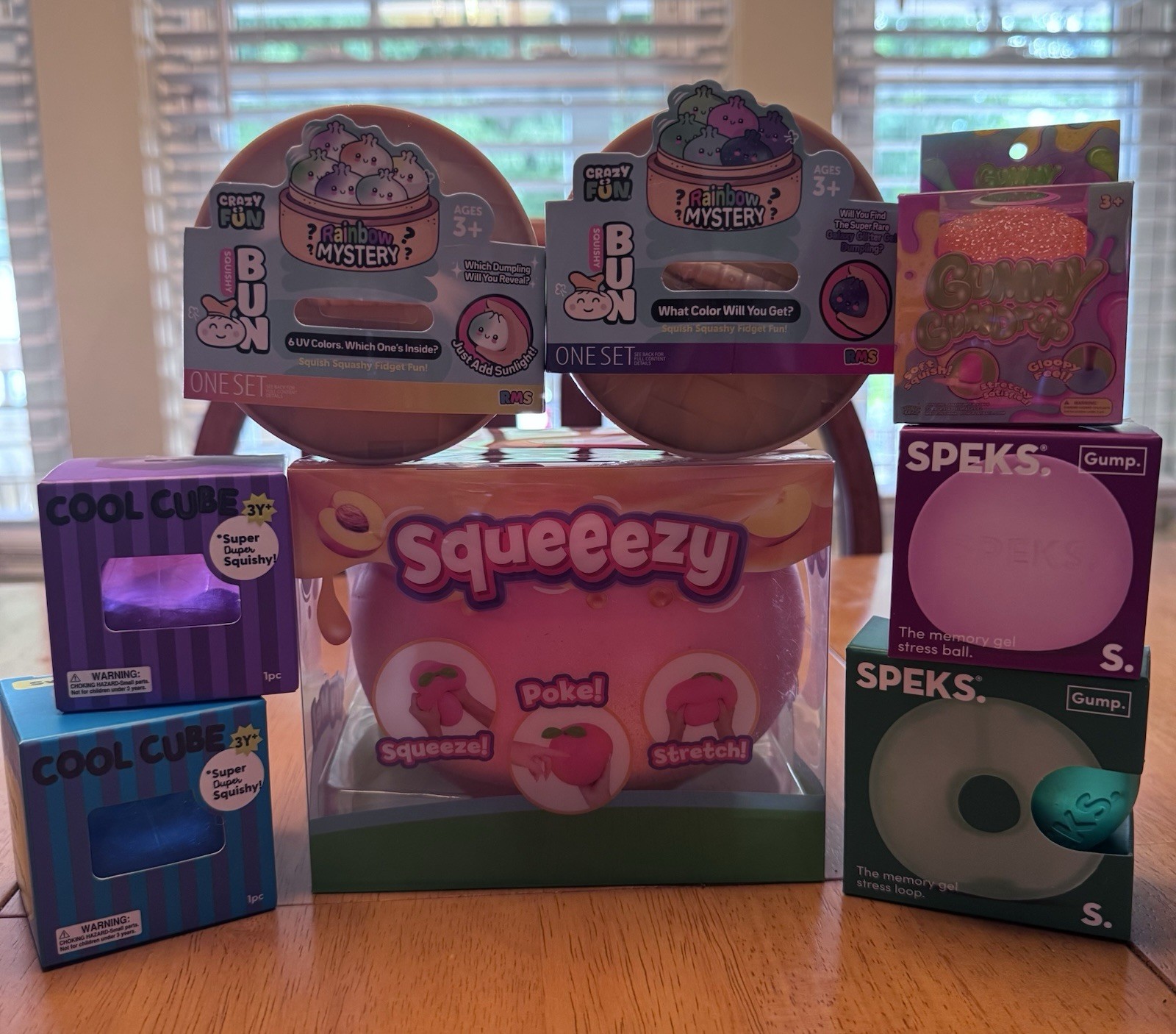 Viral Squishy lot of 8! Speks, RMS Crazy Fun, Squeeezy, J’Adore