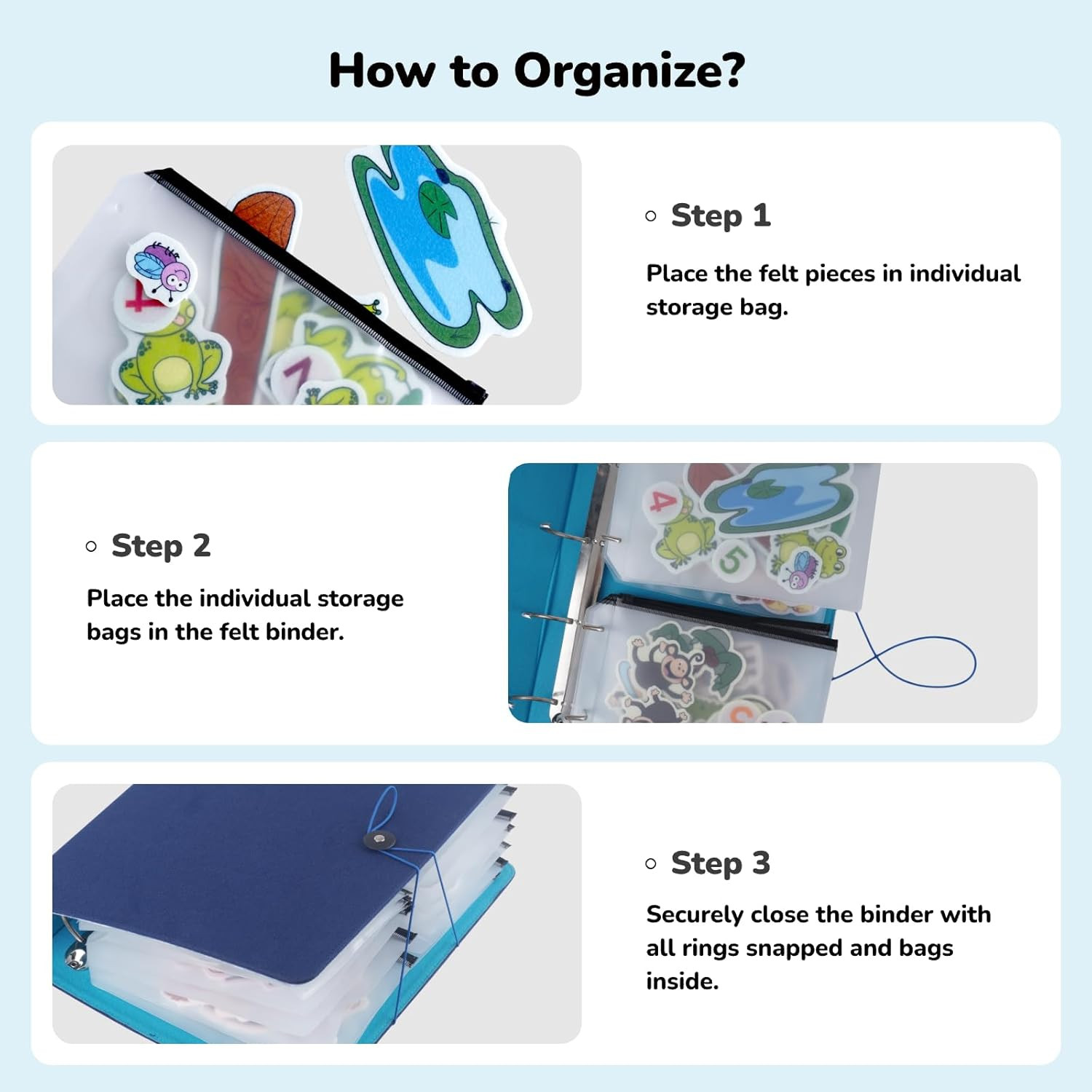 12 Felt Board Bible Stories Set + 2 Storage Binders for Easy Organization