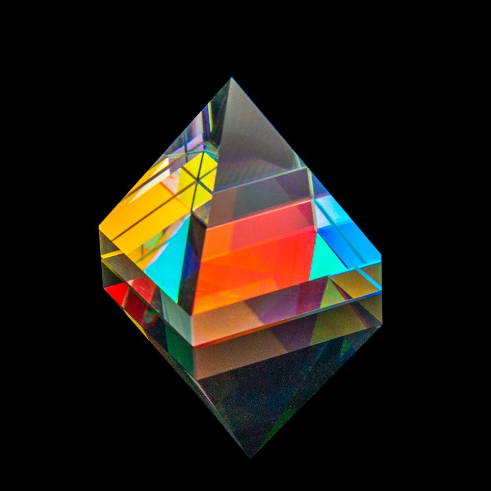 20Mm Rainbow Optical Glass Crystal Pyramid Prism Synchromatic Prism Sciences