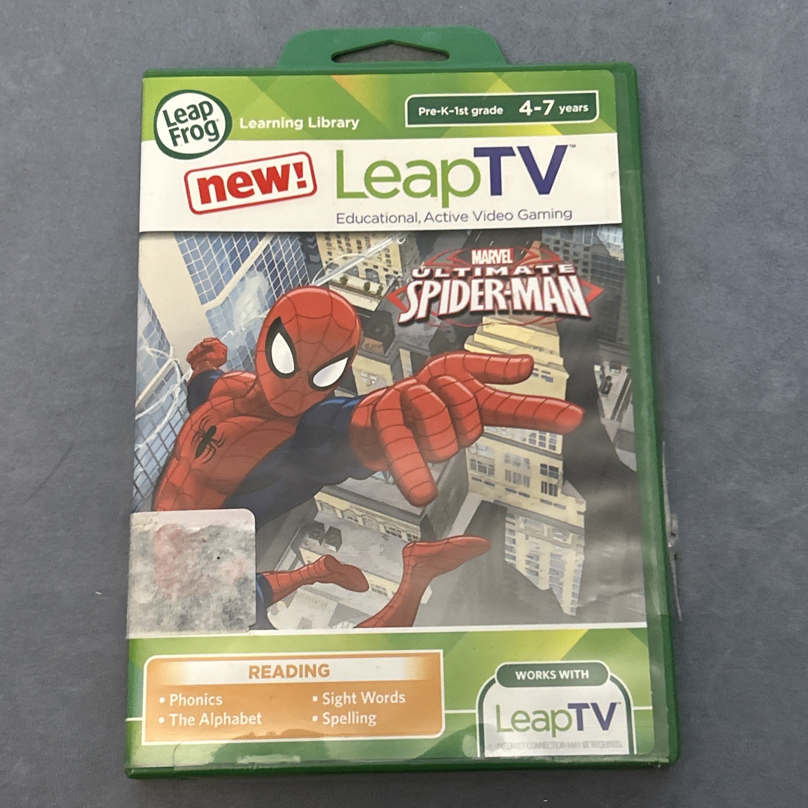 LeapTV Marvel Ultimate Spiderman Leap Frog TV Educational Video Game Complete