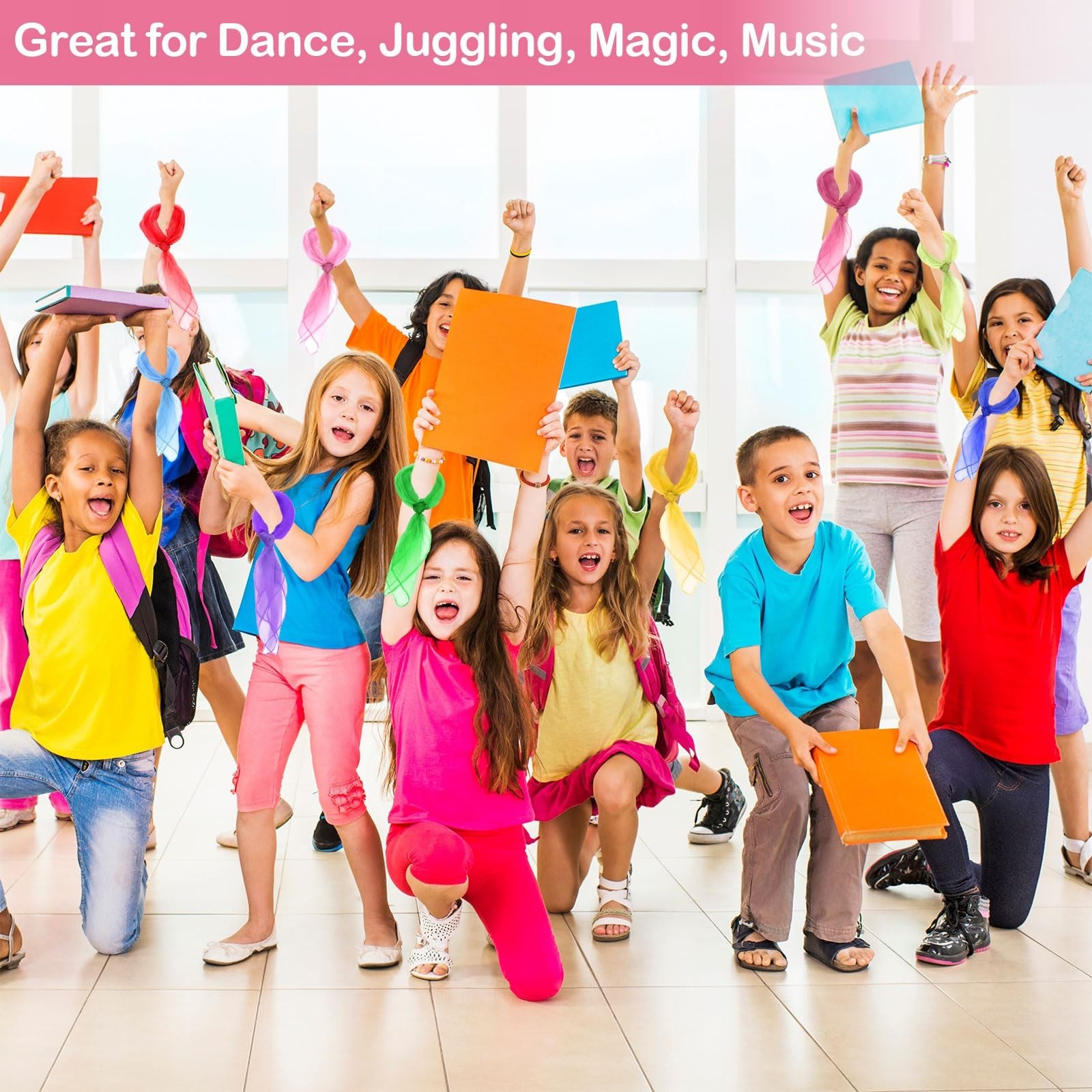 Scarves for Kids Play, 24 Inch Juggling Scarves, 15/30/45 Pcs available, Play…