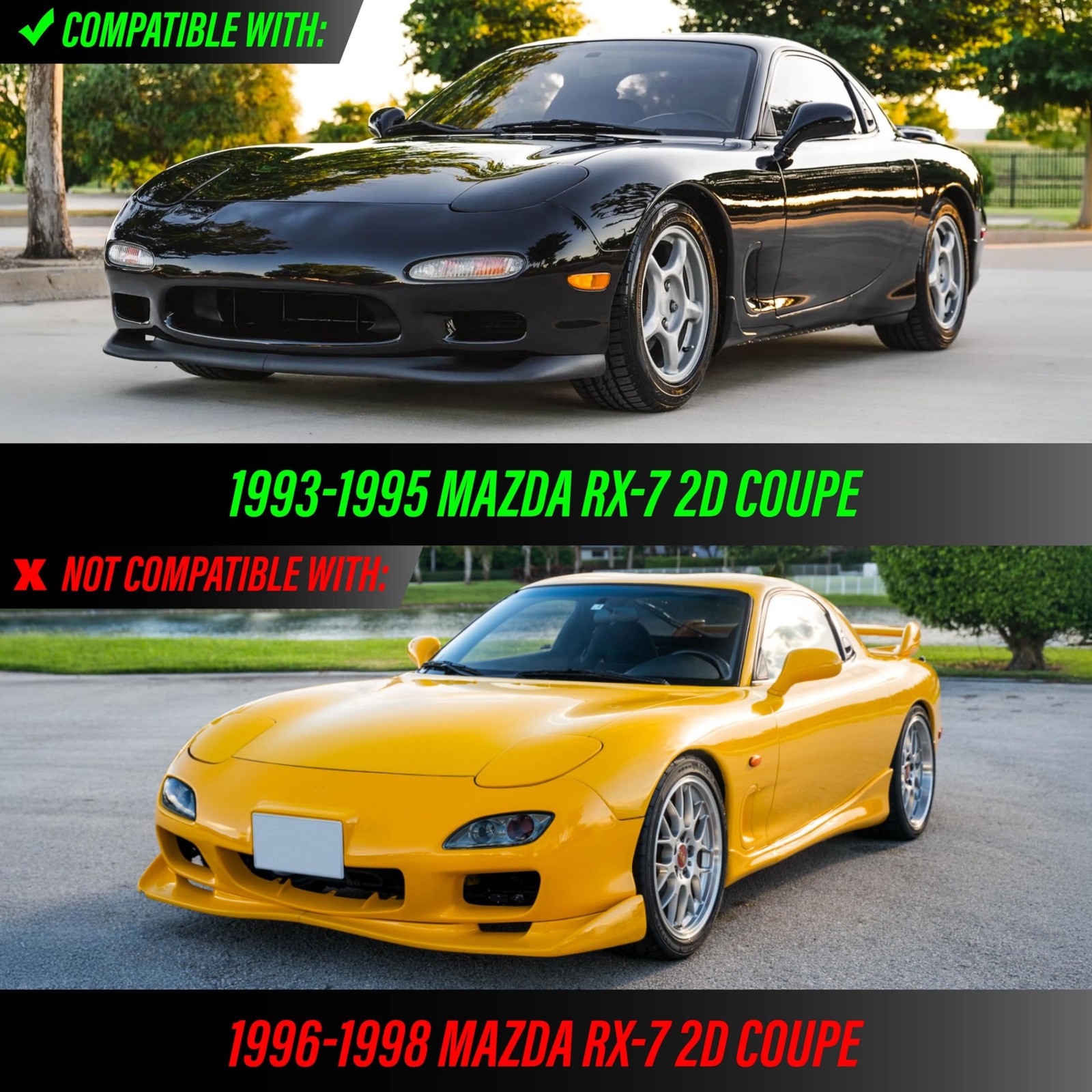 USR 93-95 RX7 Bumper Light – SMOKED Front Turn Signal Lamps (Left + Right)