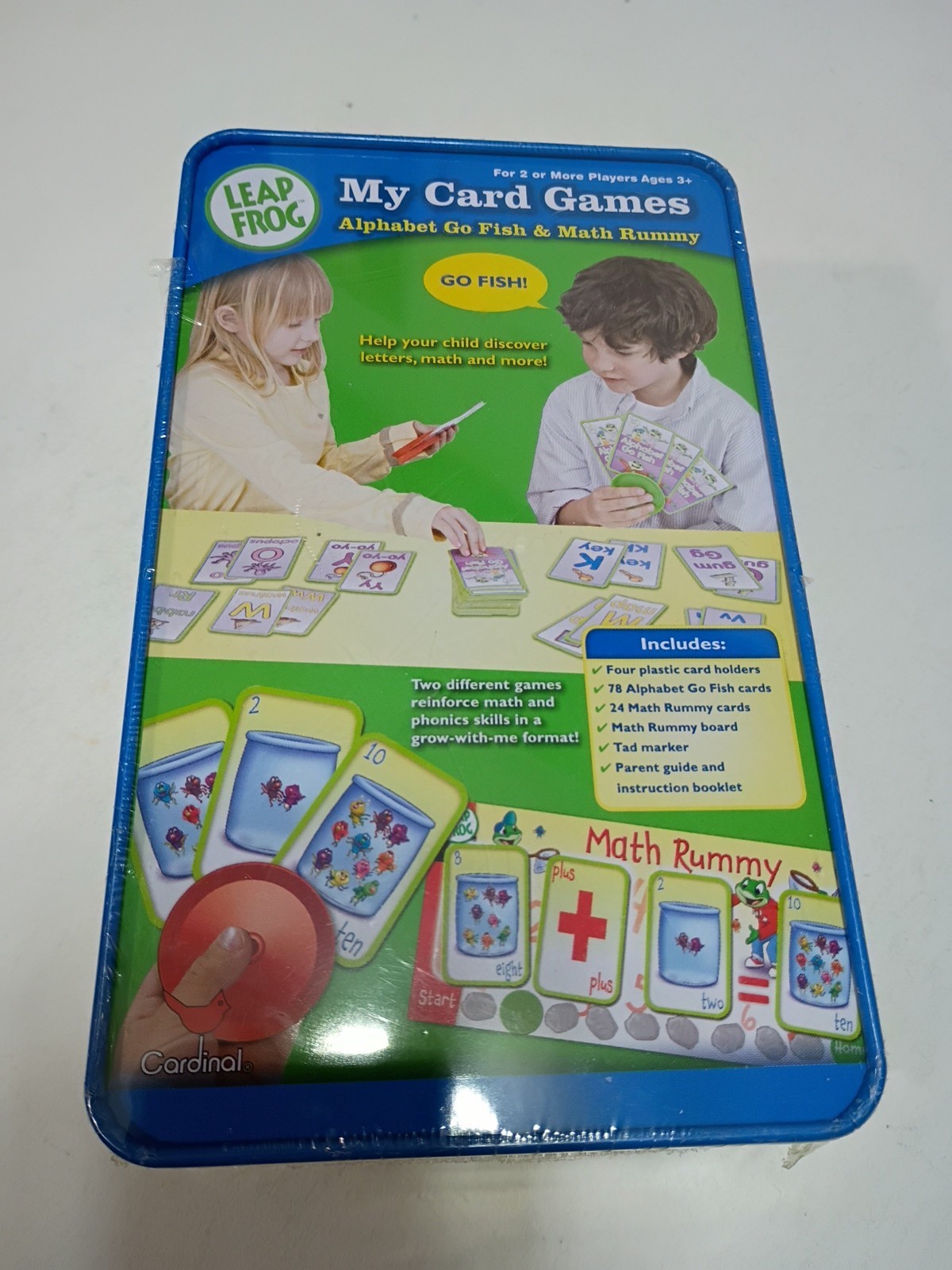 Leap Frog My Card Games Alphabet Go Fish Math Rummy New In Tin Sealed