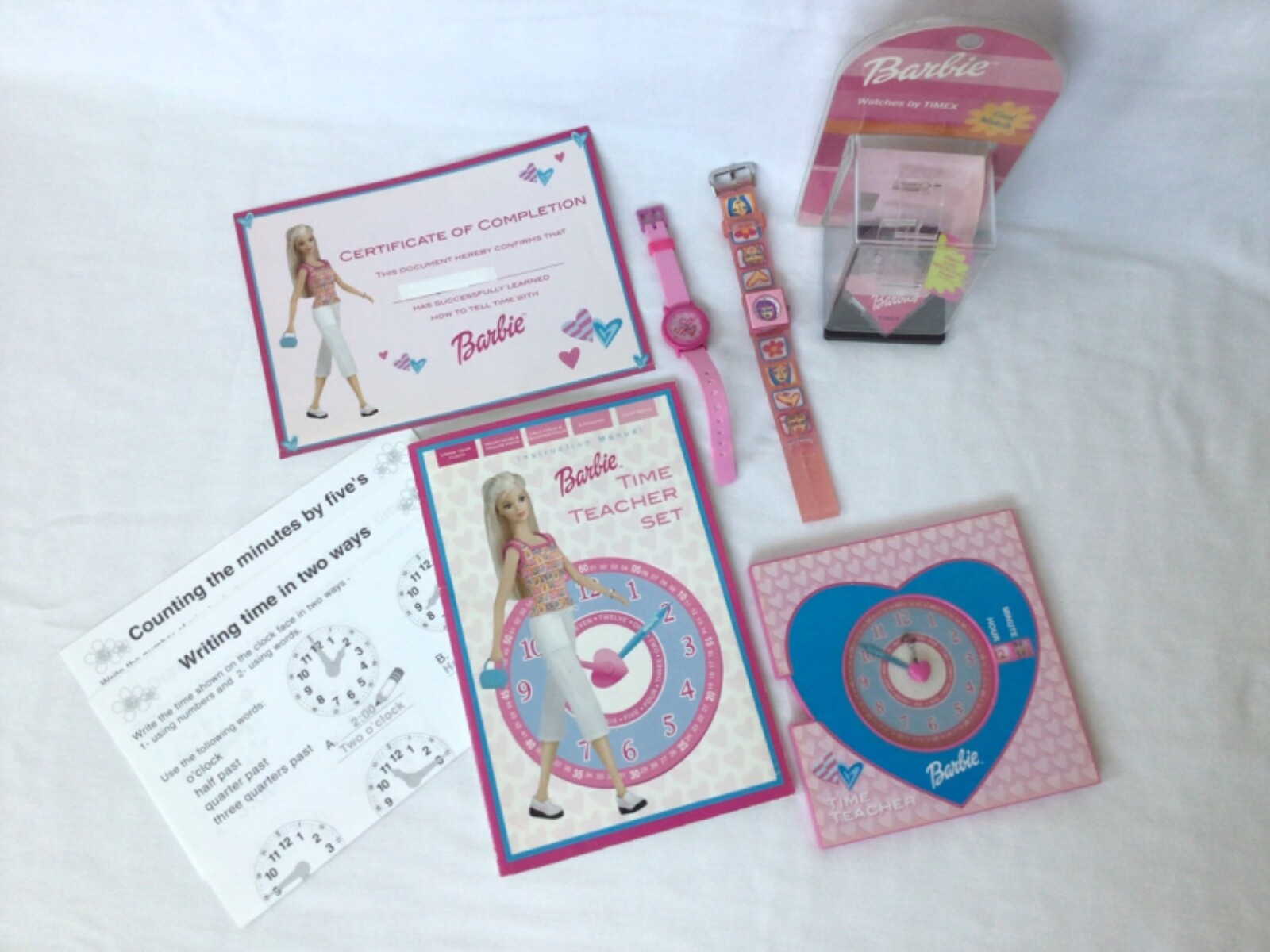 Barbie Telling Time Teacher Learning Material Book Clock & Watches Mattel