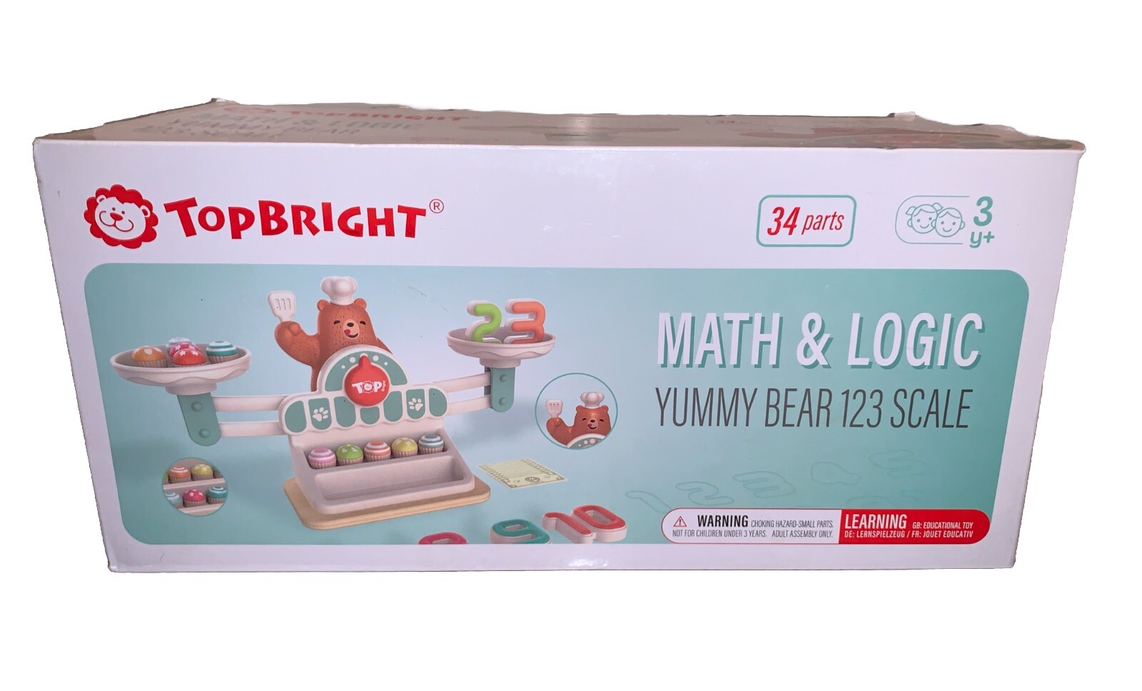 Pre School TopBright Math & Logic Yummy Bear 123 Scale Learning Toy 34 Pieces
