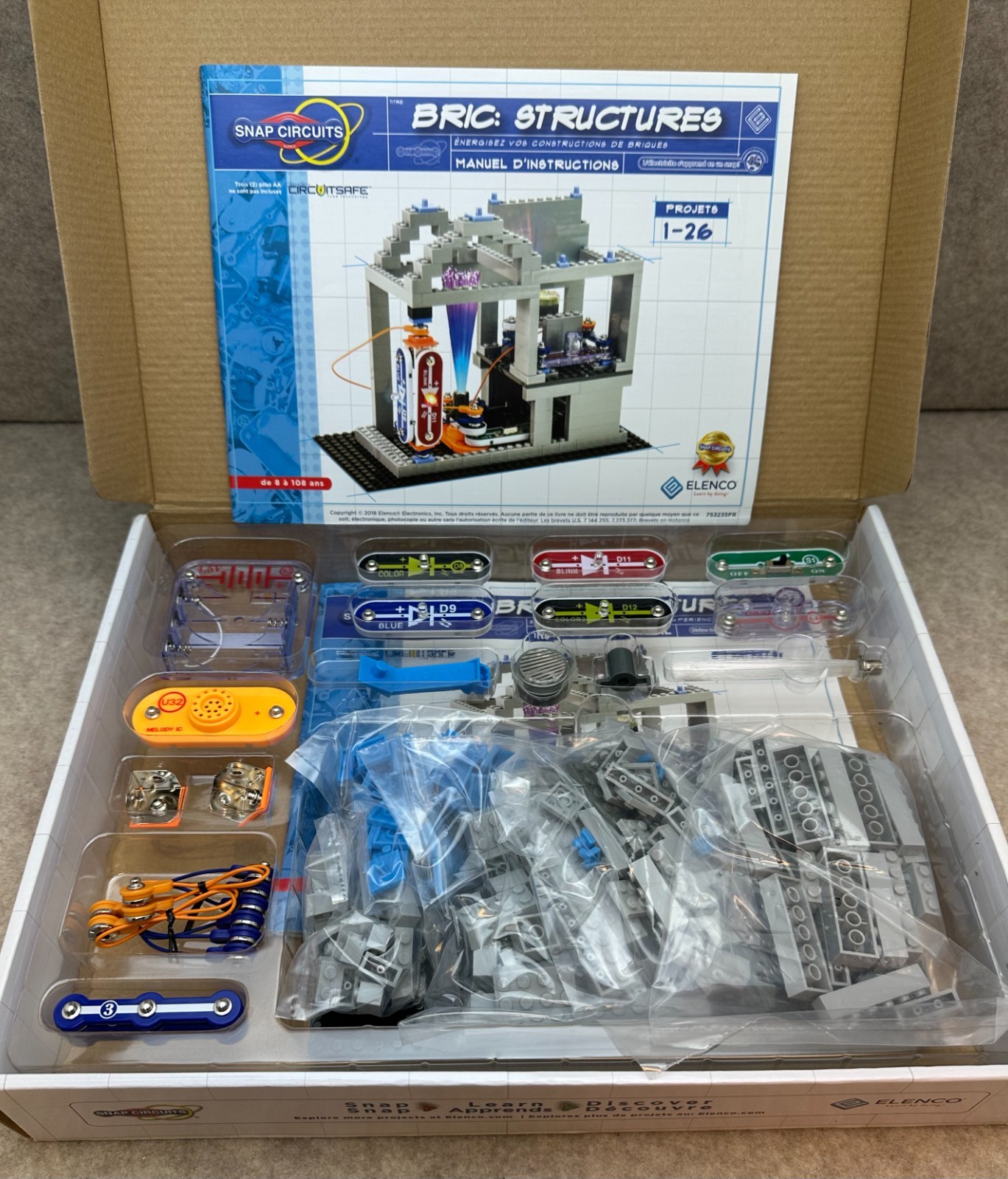 Elenco Snap Circuits Bric Structure # 0520 / SC-Bric-1 ~ NEW ~