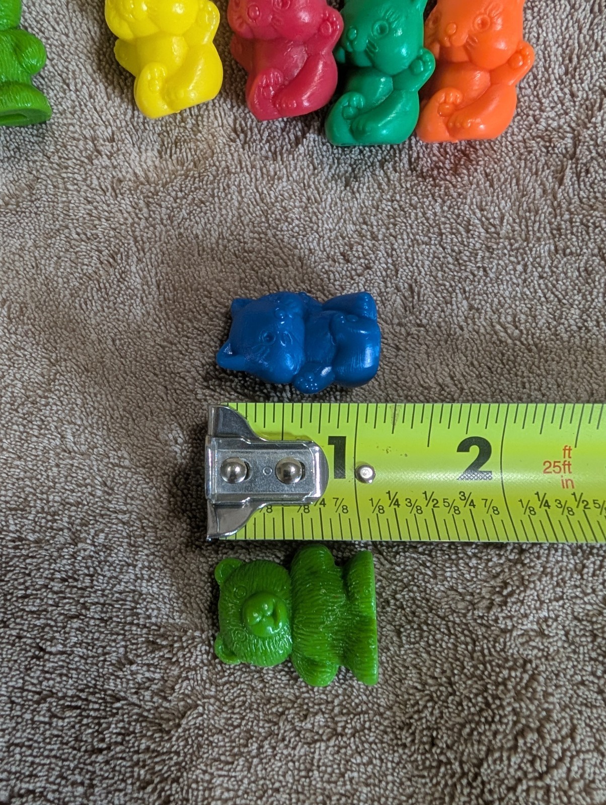 73 Colored Cat Figures Blue Red Yellow Green Orange Counting Toys (3 Bear)