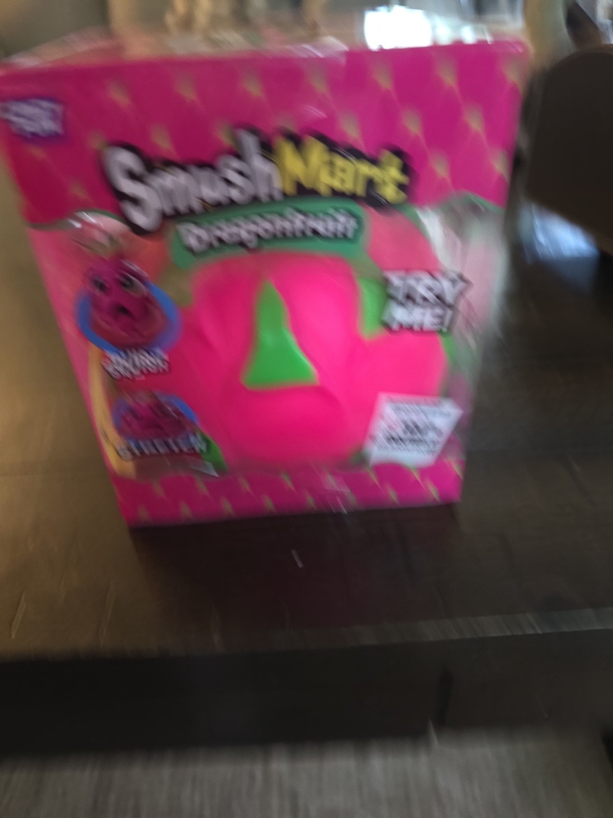 SmushMart Dragonfruit Squishy Stretch Sensory Squeeze Toy, Pink Green, Ages 6+