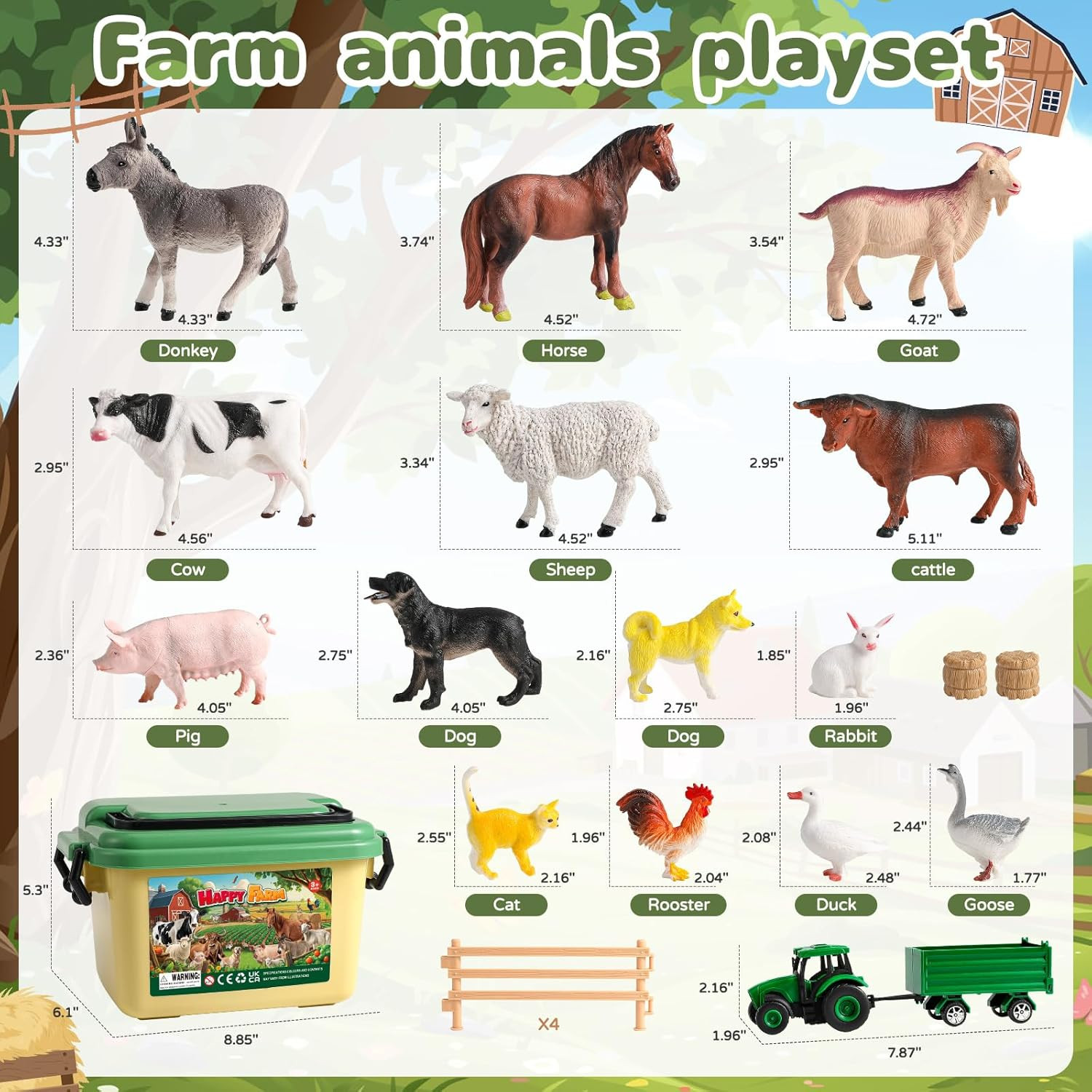 Farm Animal Toys for Toddlers,23 PCS Animal Toys with Realistic Animal Figurines