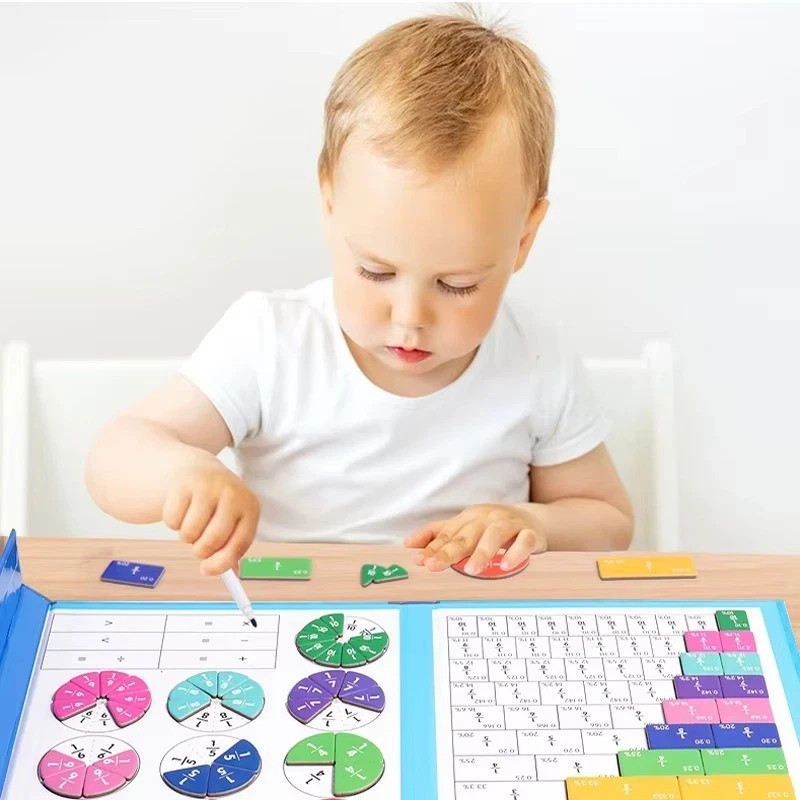 Magnetic Fraction Circles Puzzle Math Educational Montessori Learning Toy Set