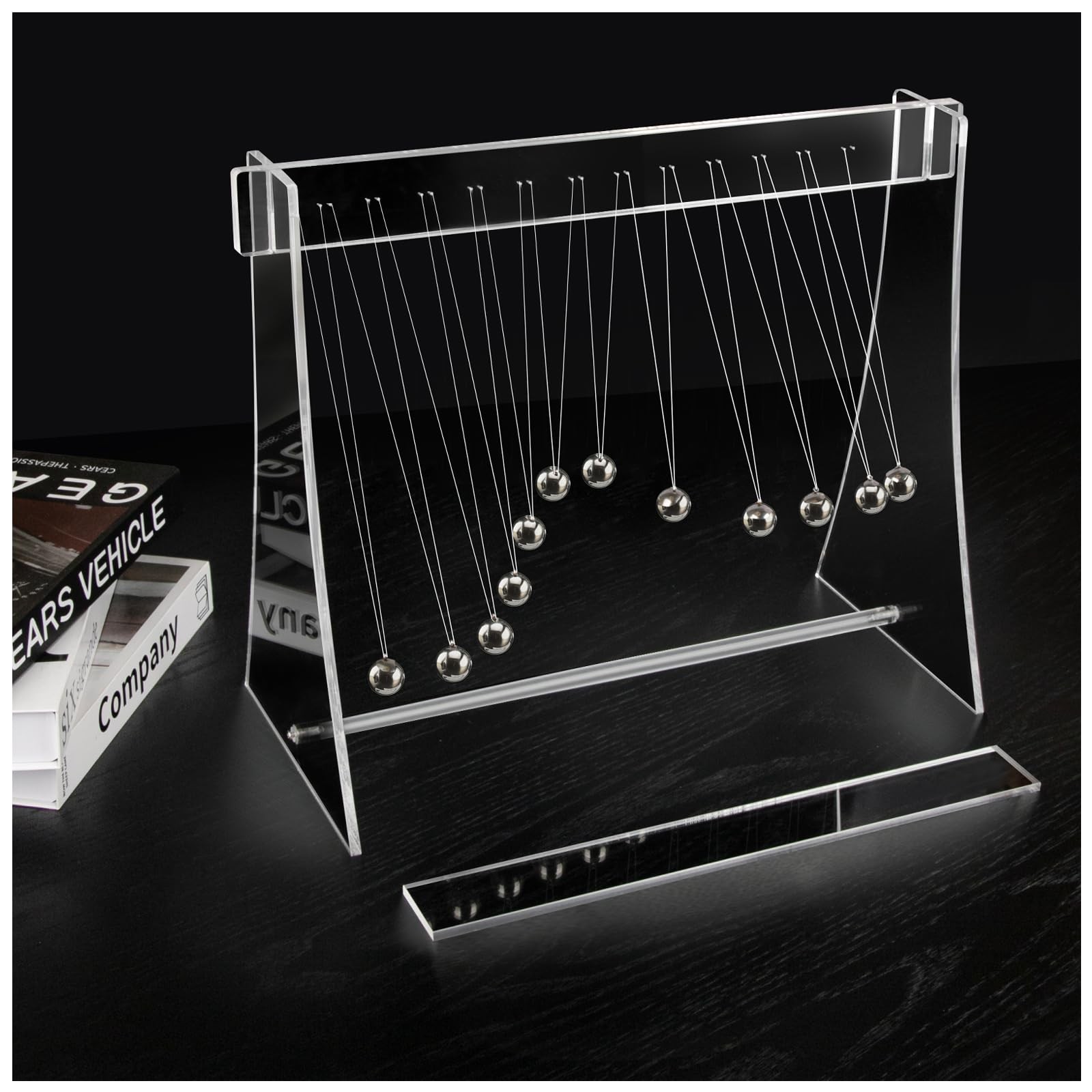 Pendulum Wave Machine – 12 Ball Desktop Kinetic Art Decor for Home & Office