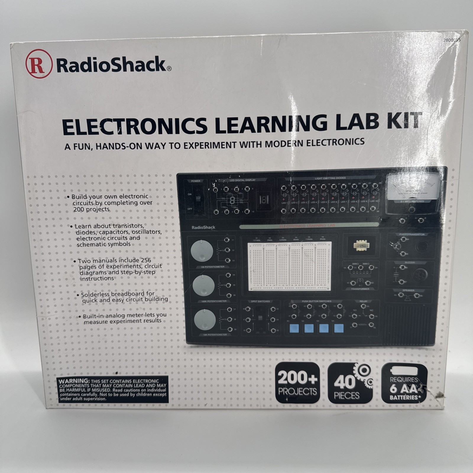 RadioShack Electronics Learning Lab Kit Open Box 200 Projects 2800055 NEW UNUSED