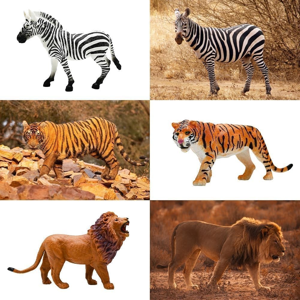 Safari Animals Figures Toys, Realistic Wild Zoo Animal Figurines, Plastic Afr…