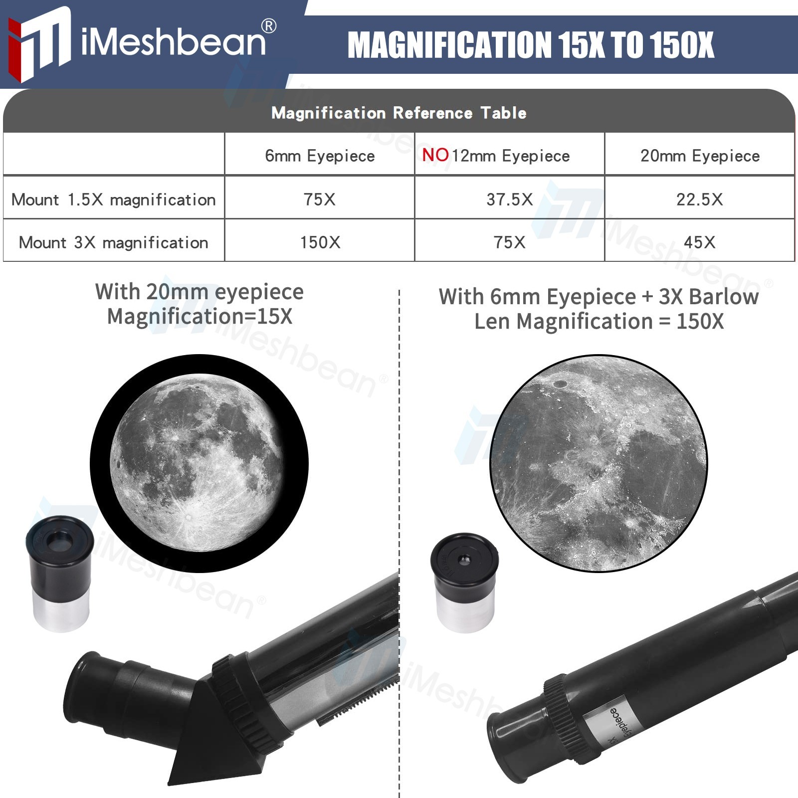 300mm Astronomical Telescope 150X with Phone Adapter Barlow Lens for Kids Gift