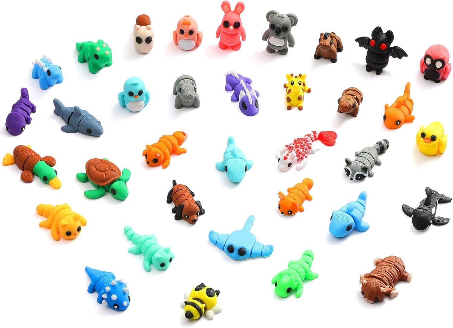 Articulated Mini Animals – 35 Pcs Fidget Toys for Imaginative Play & Rewards