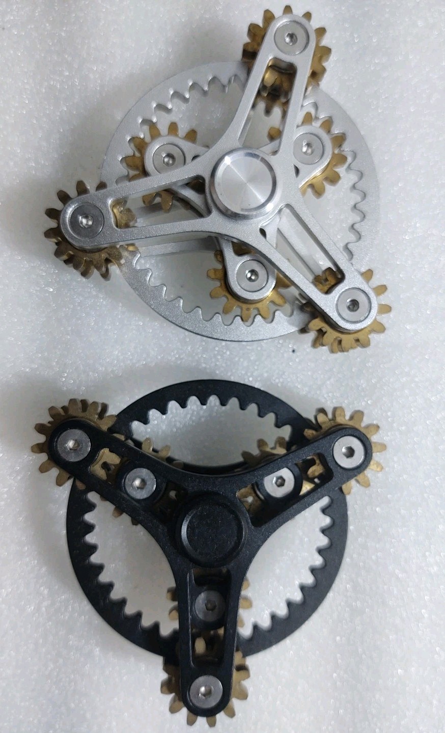 2 Gear Heads Fidget Hand Spinner Toys All Metal Kids Adults Boys Girls ADHD