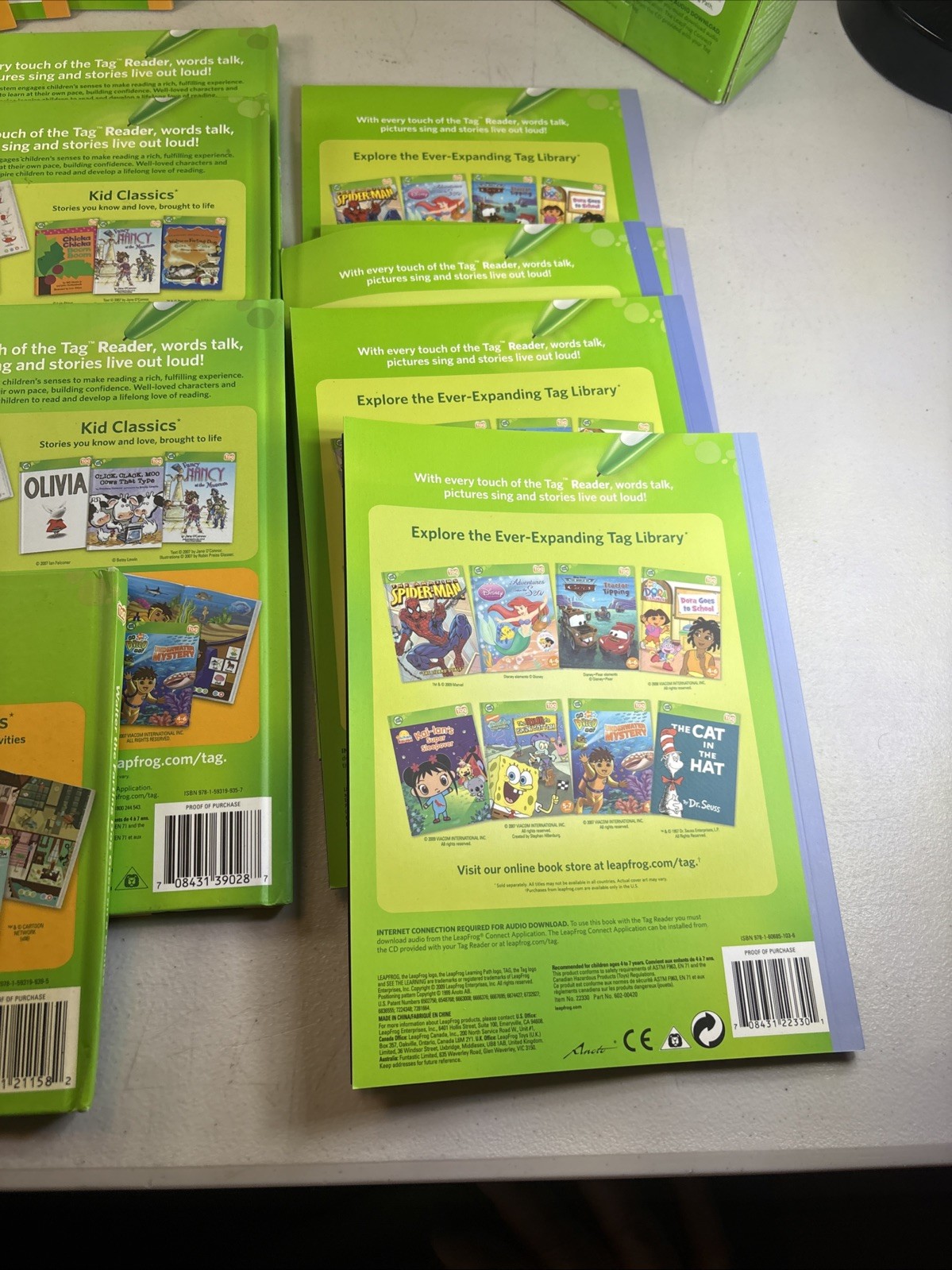 LeapFrog Leap Reader Tag Learn to Read Book Lot Olivia King Fu Panda 196B17