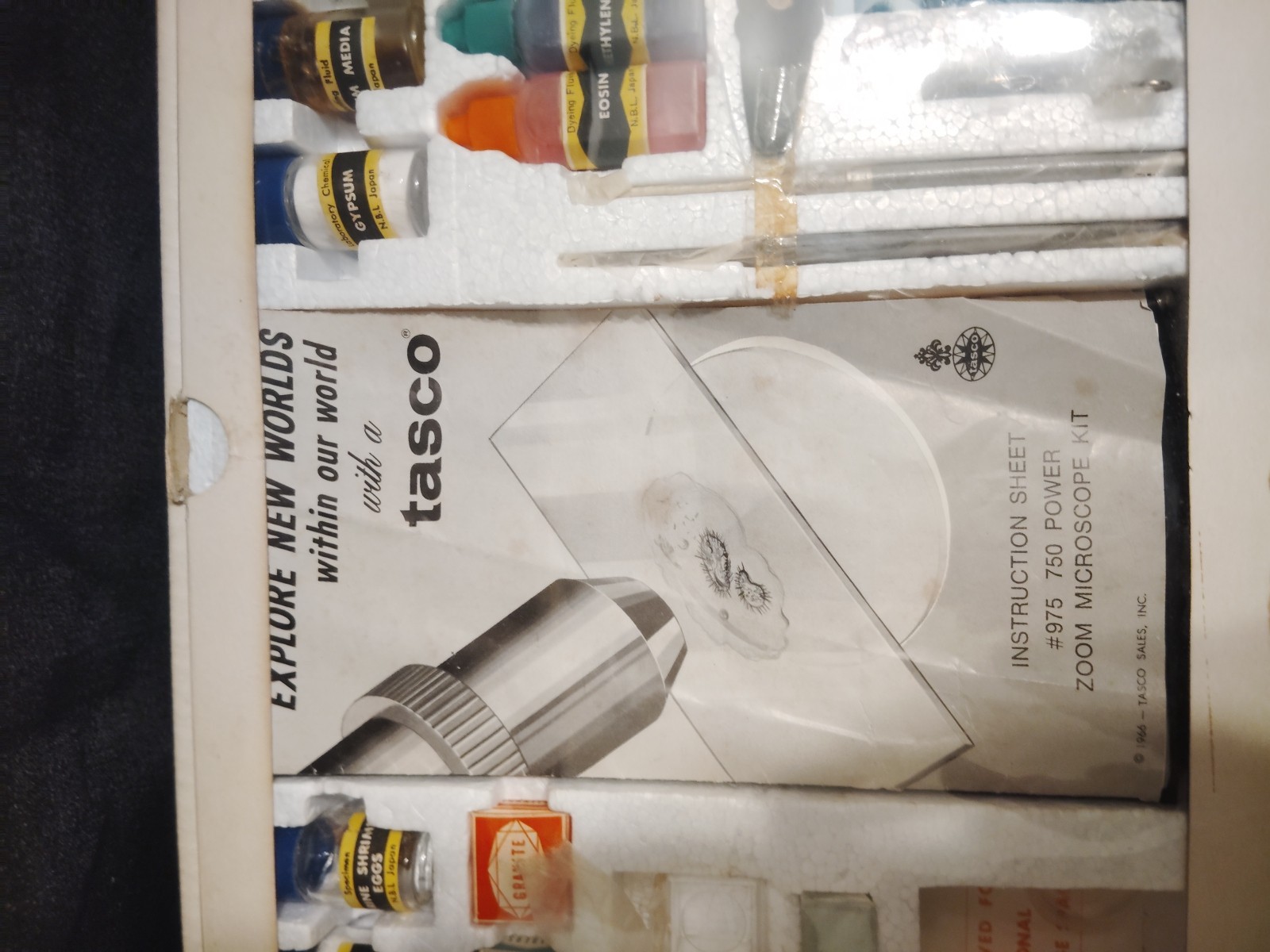 Vintage Tasco #975 750XKZ Power Zoom Microscope Kit