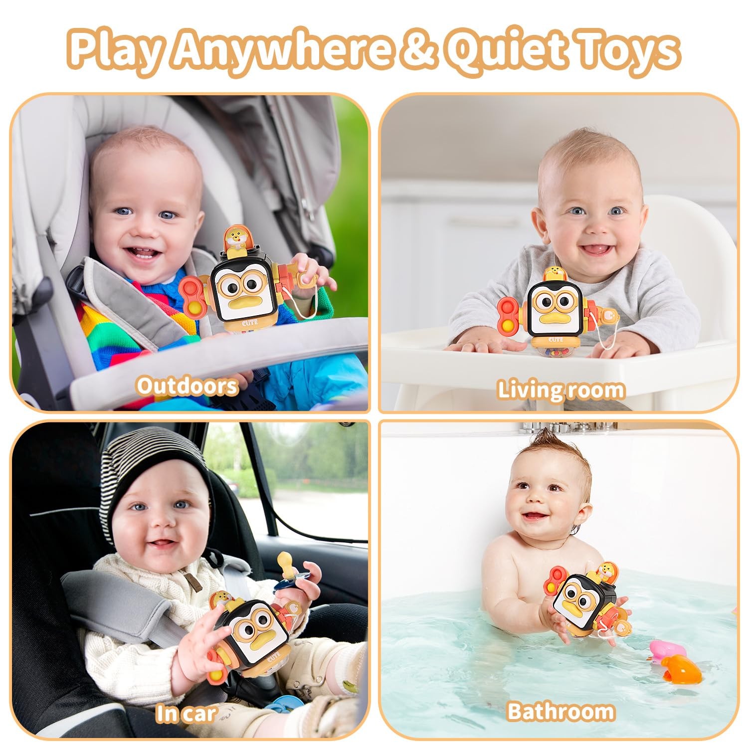 OSIMILY Montessori Toys for 1 Year Old, Busy Cube 1 Old Small, Black
