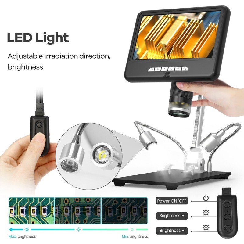 7 Inch MicroscopeMagnification Photo Video 3D Effect Microscope