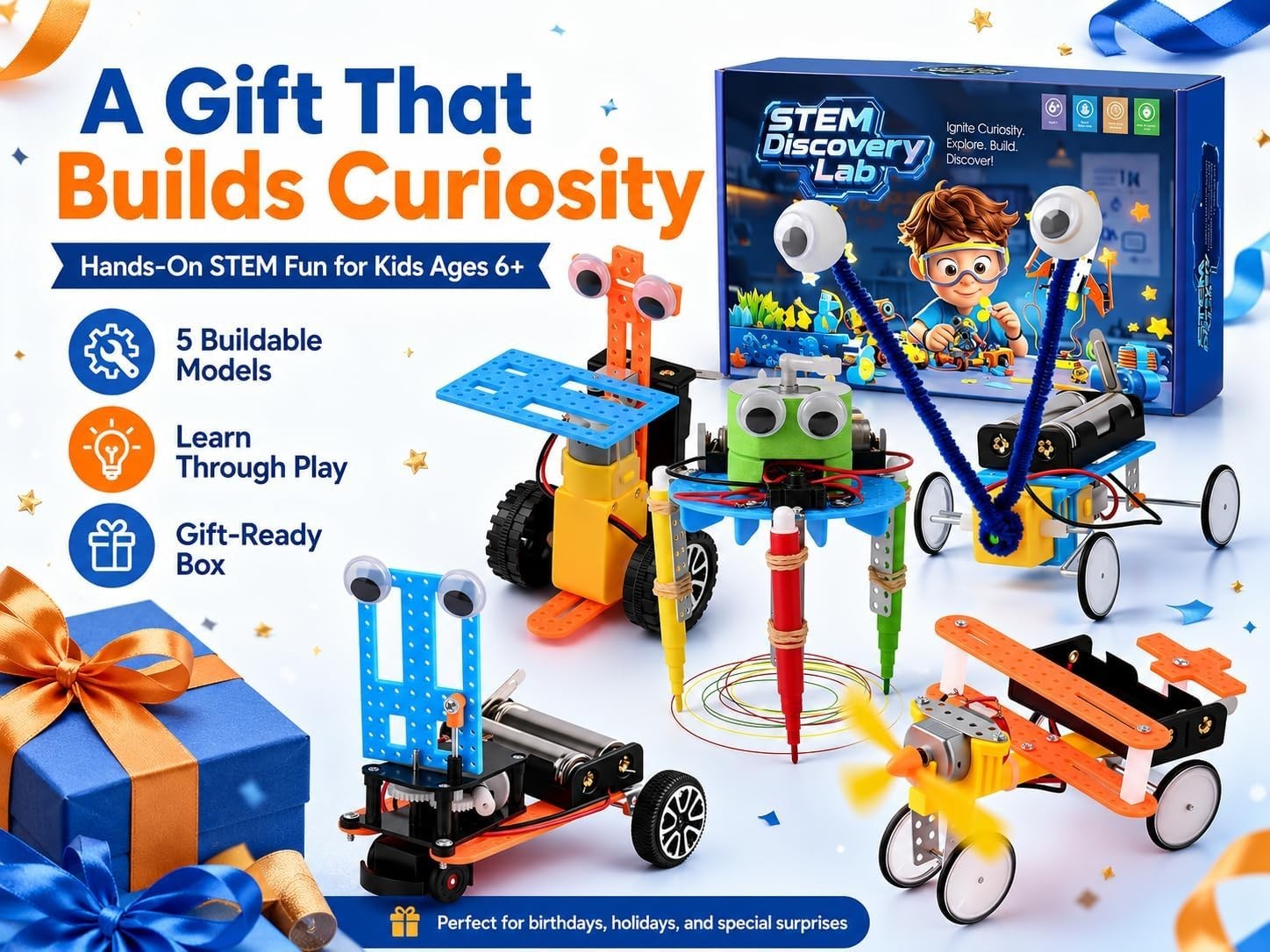 5in1 Solar Robot Building Kit STEM Gift for Boys Aged 6-12, DIY Science Educa…