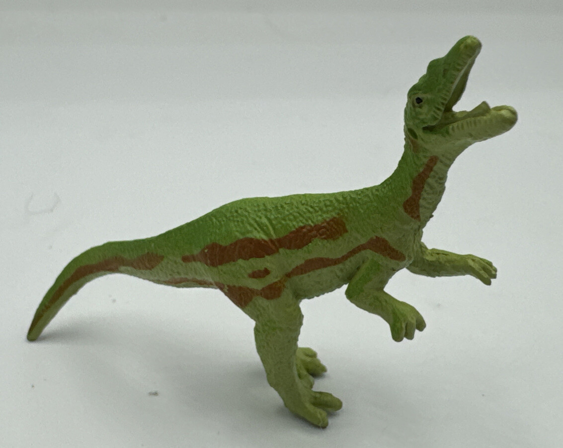 Velociraptor Dinosaur 2.5” PVC Figure, Green.