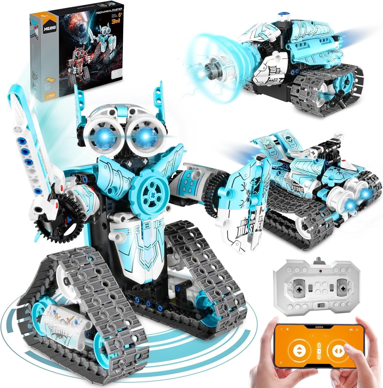 STEM Robot Building Kit 3-in-1 RC App Control Educational Toy for Kids 6-12