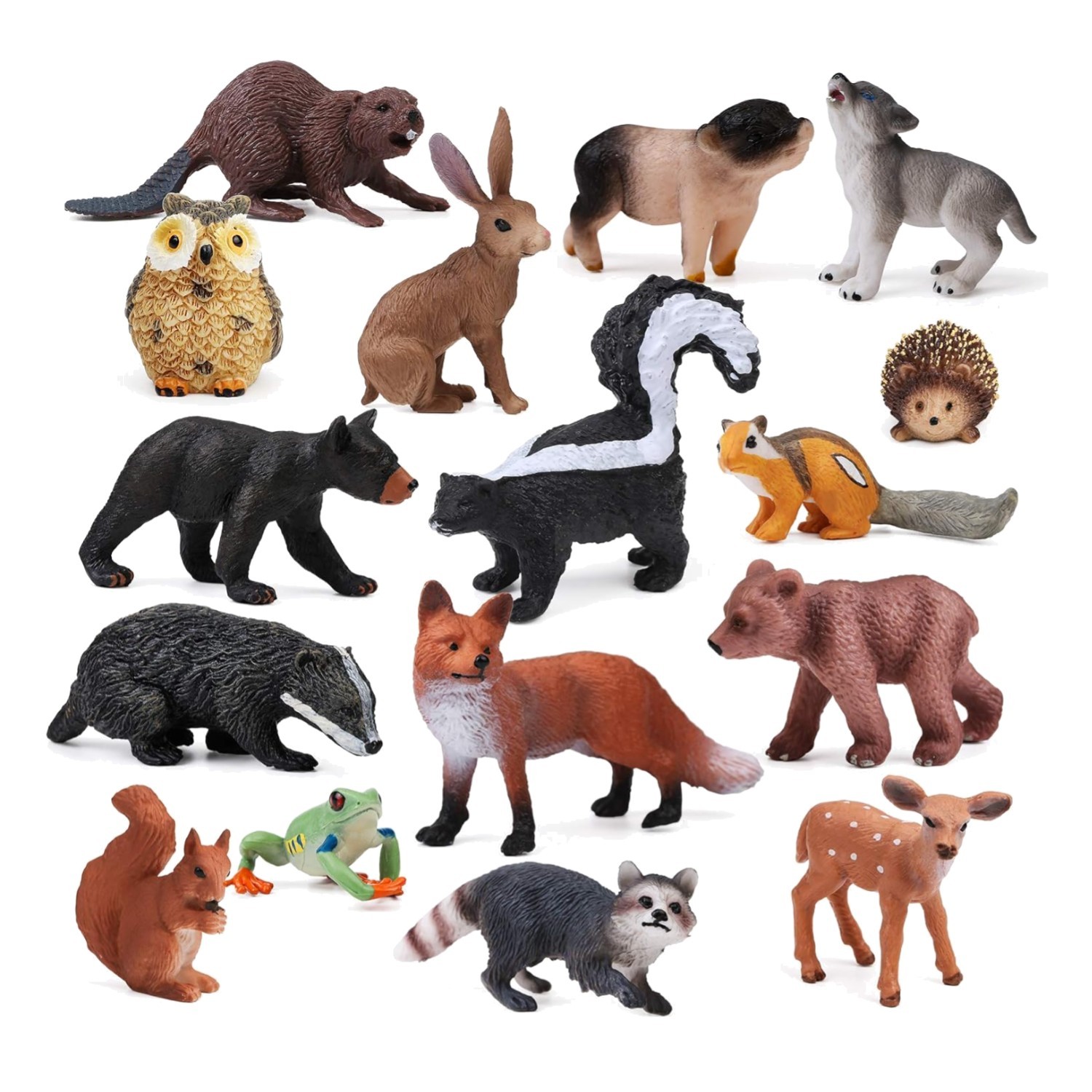 16PCS Forest Animals Baby Figures, Woodland Creatures Figurines, Miniature To…