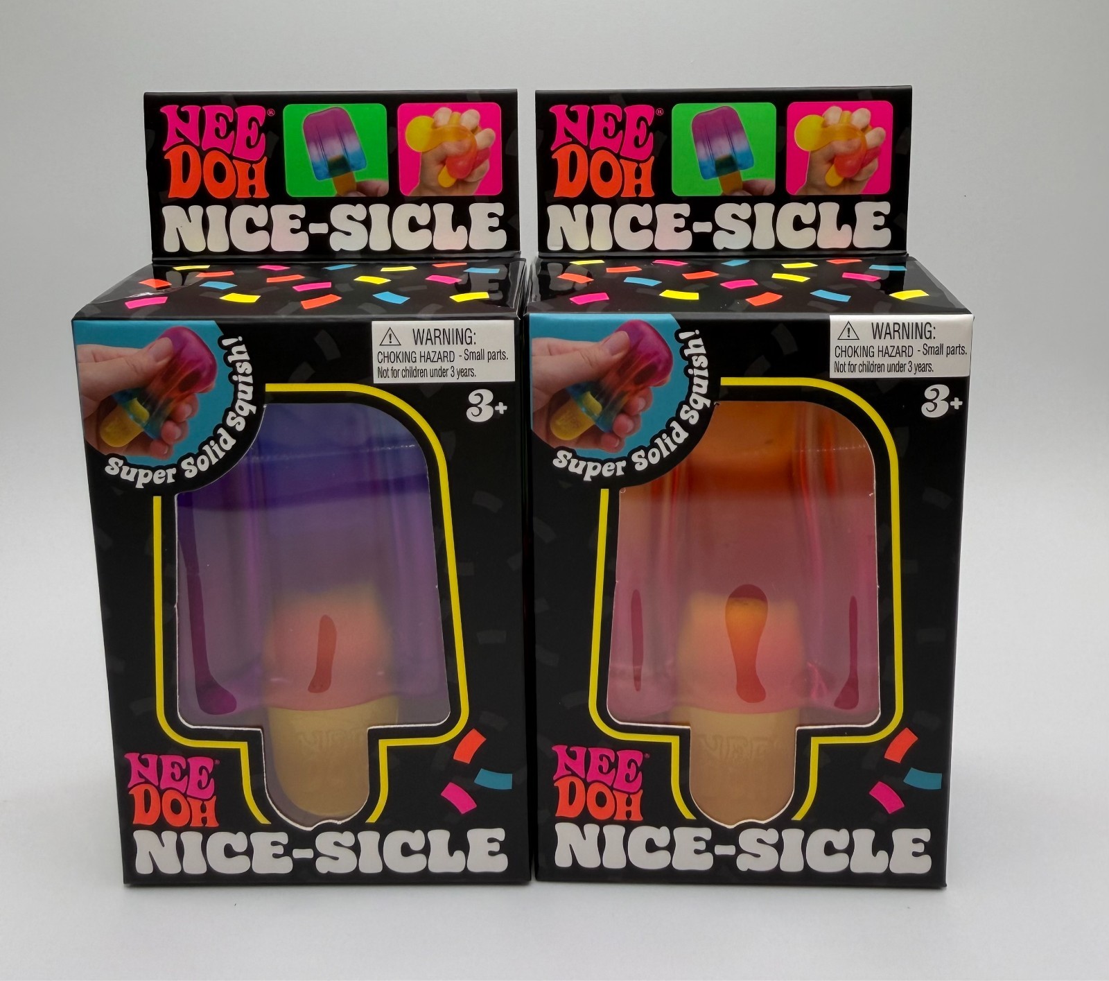 Lot of 2! NeeDoh Nice-Sicle Purple and Orange RARE