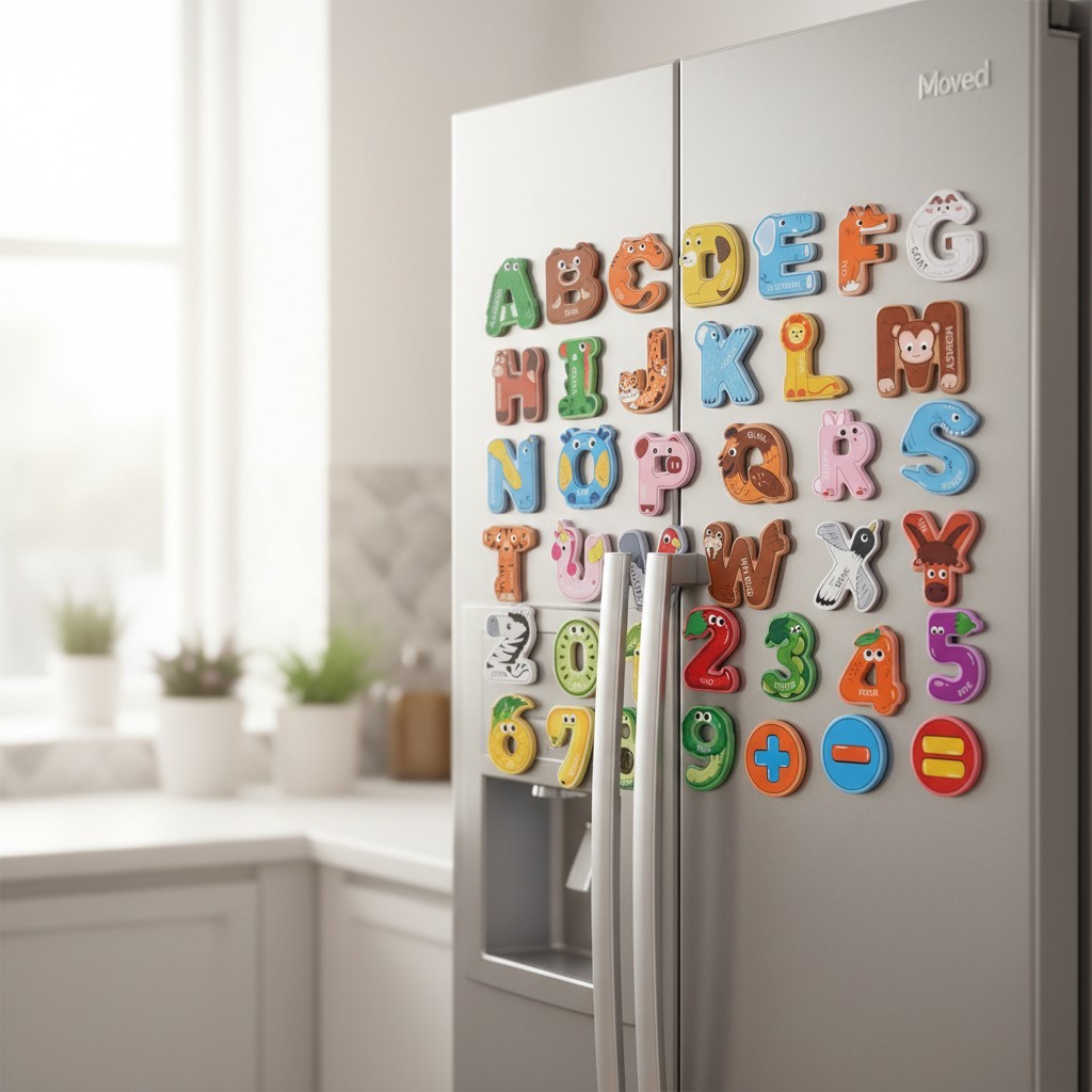Engaging Magnetic Letter & Number Set with Animal Illustrations for Ages 2-5