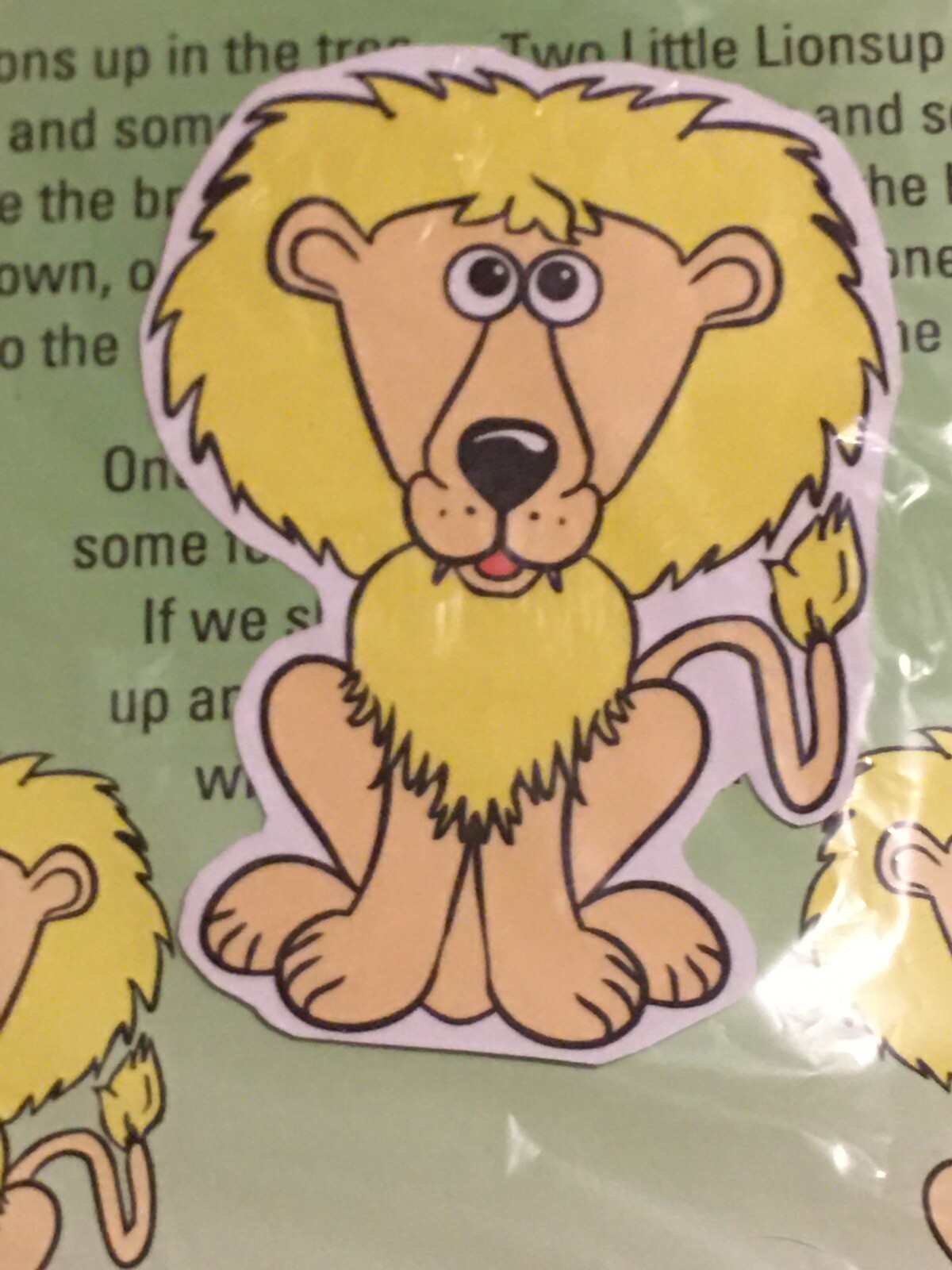 Five lions – FLANNEL BOARD SET – LAMINATED – FLANNEL FELT STORY and PIECES