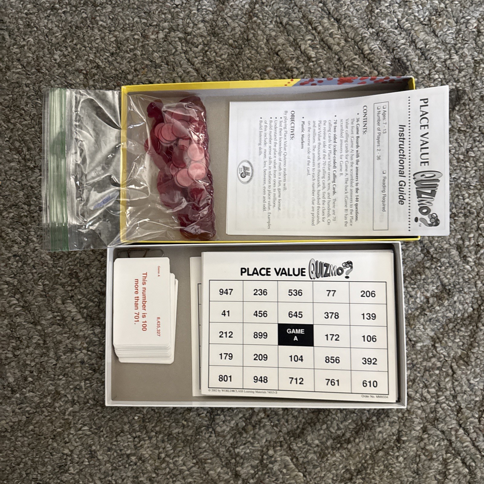 Quizmo Place Value Bingo Game World Class Learning Materials